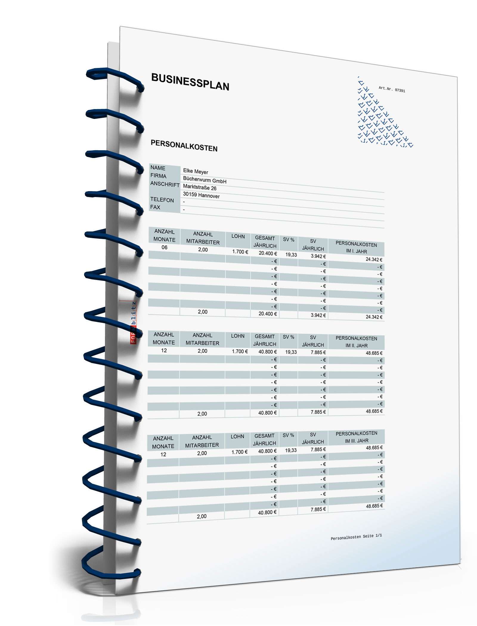 Businessplan Buchhandlung Excel. Seite: 31