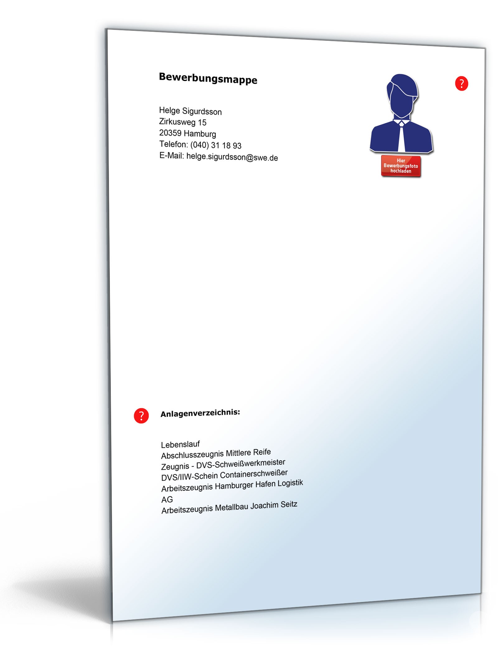 Lebenslauf Schweißer Excel