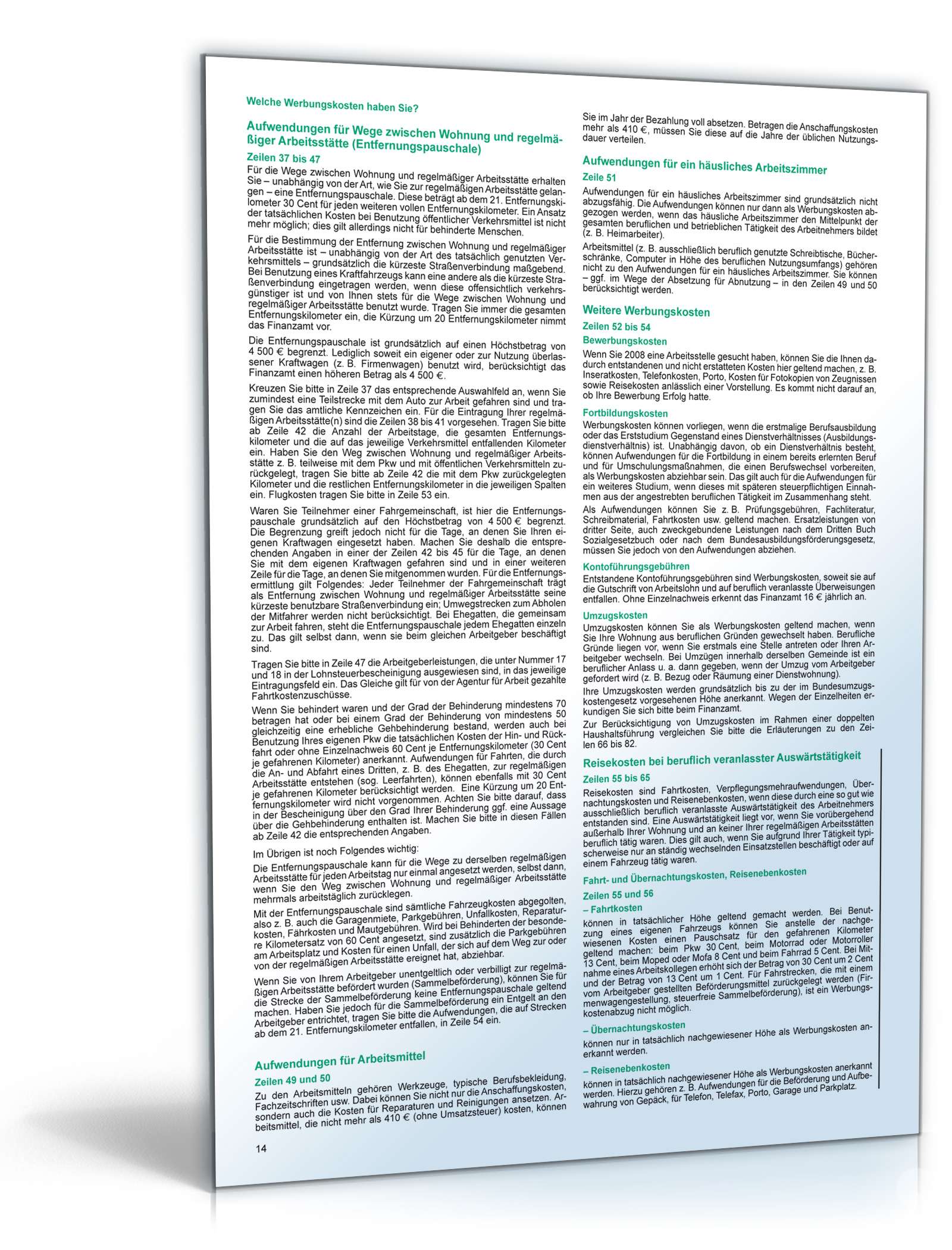 Einkommensteuererklärung 2008 PDF. Seite: 18