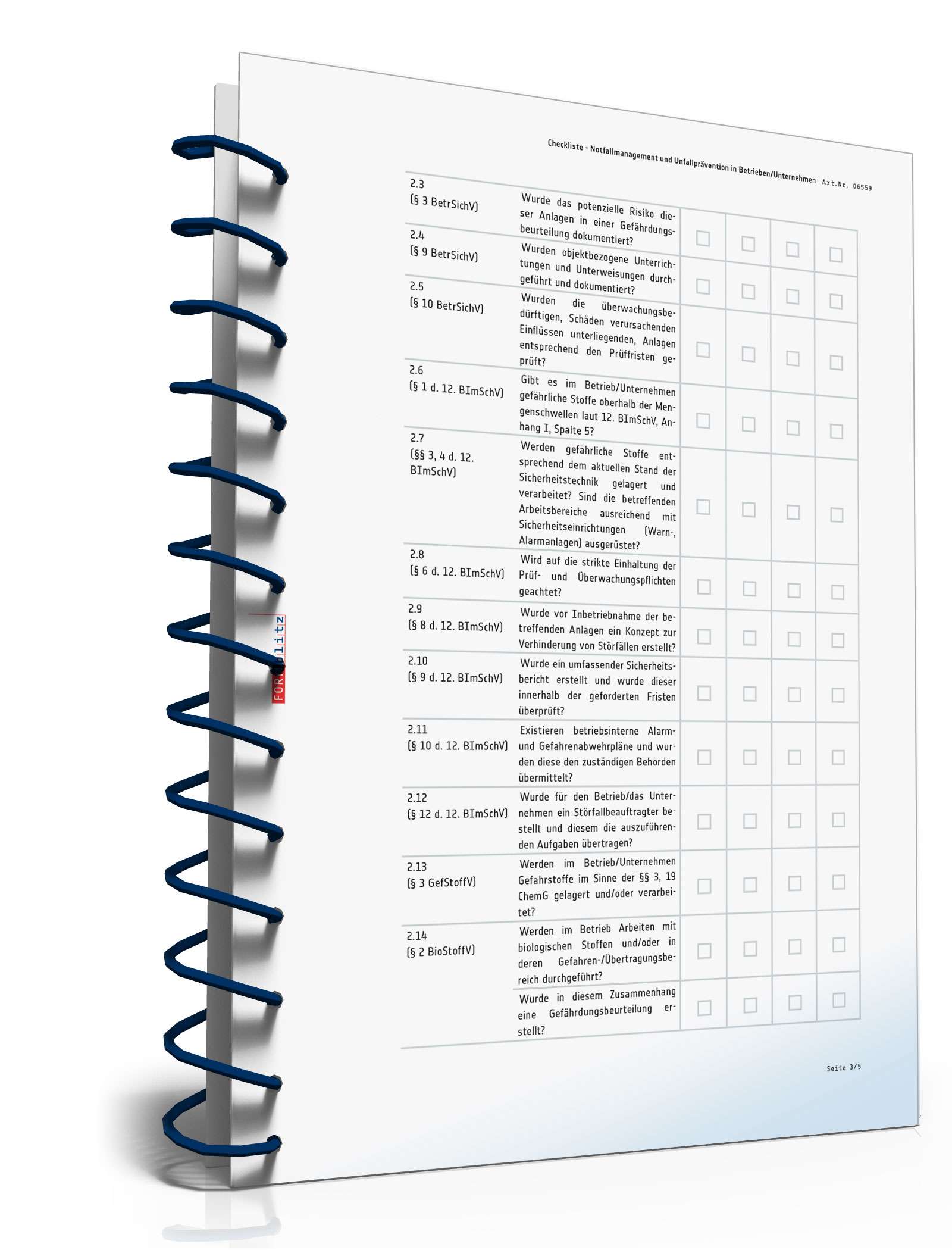 Checkliste Notfallmanagement PDF. Seite: 3