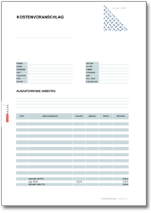Kostenvoranschlag Excel