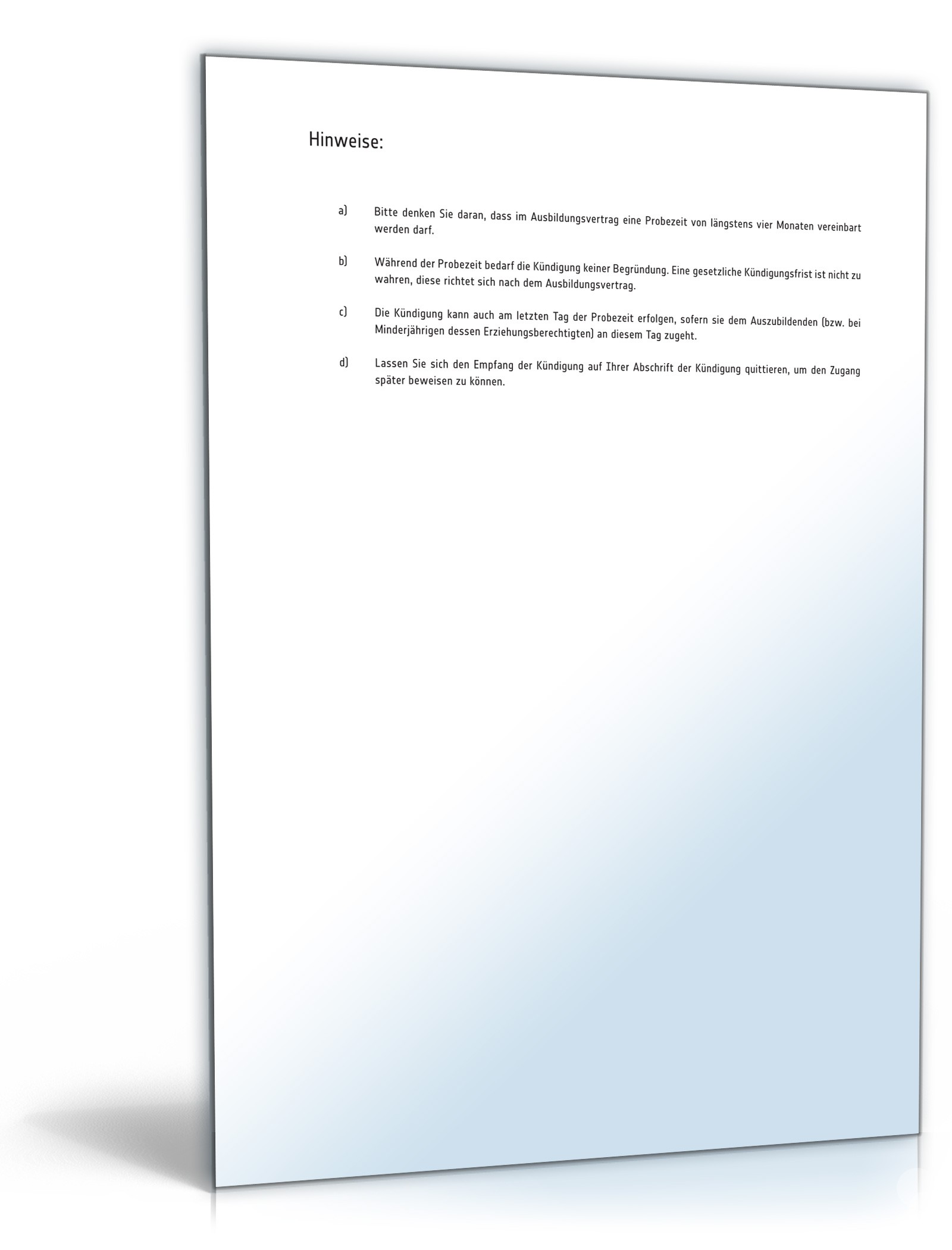 Fristgemäße Kündigung Auszubildender PDF. Seite: 2