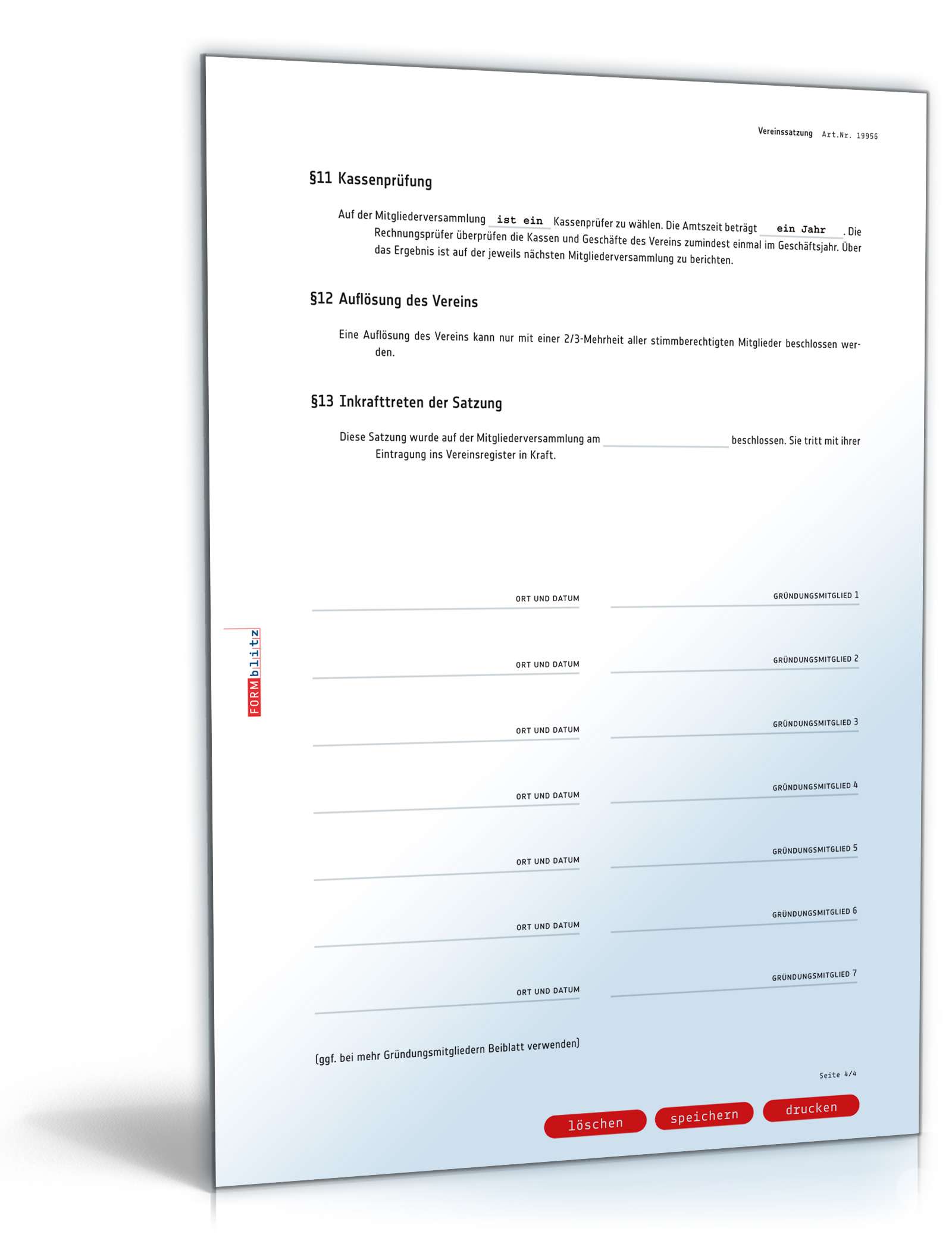 Satzung nicht gemeinnütziger Verein PDF. Seite: 4