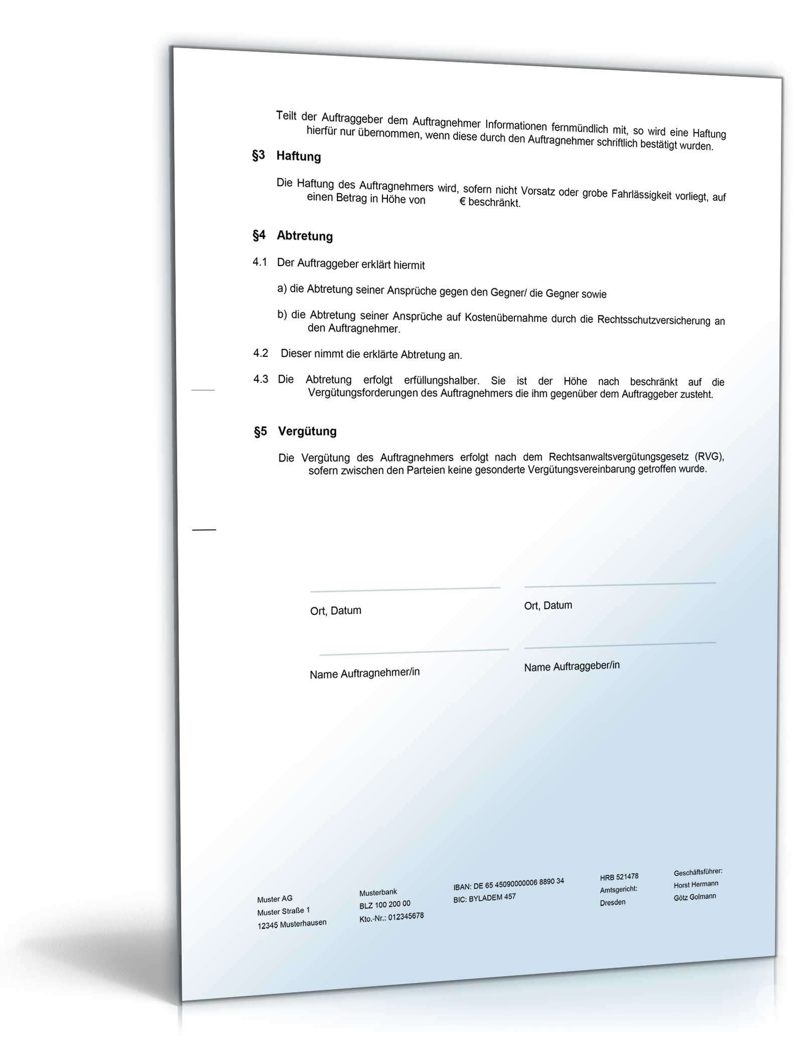 Auftrag rechtliche Vertretung Word. Seite: 2