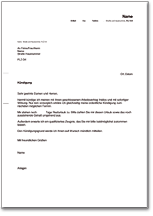 Fristlose Kündigung Arbeitsvertrag durch Arbeitnehmer Russisch/Deutsch Word