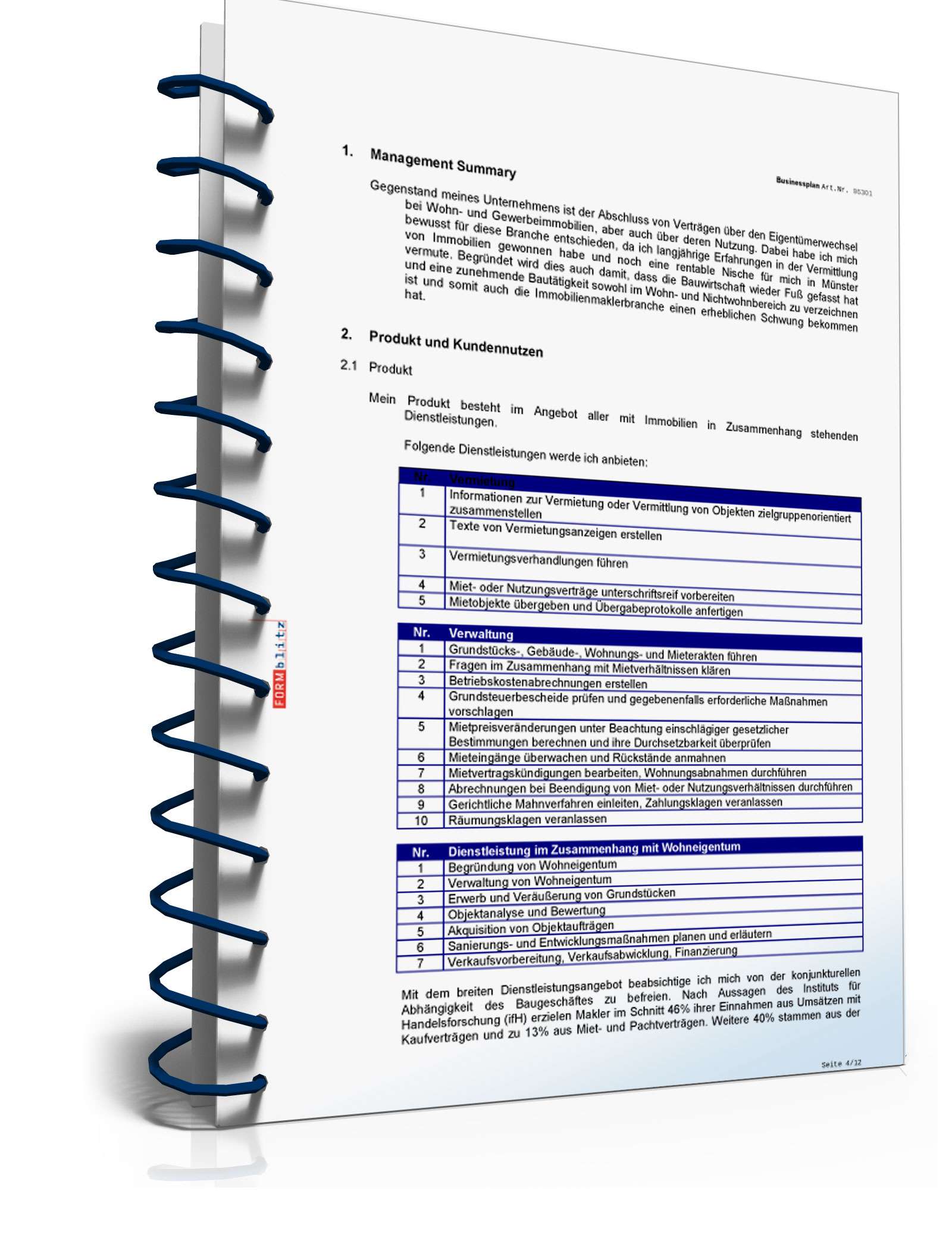 Businessplan Immobilienmaklerbüro Excel. Seite: 8