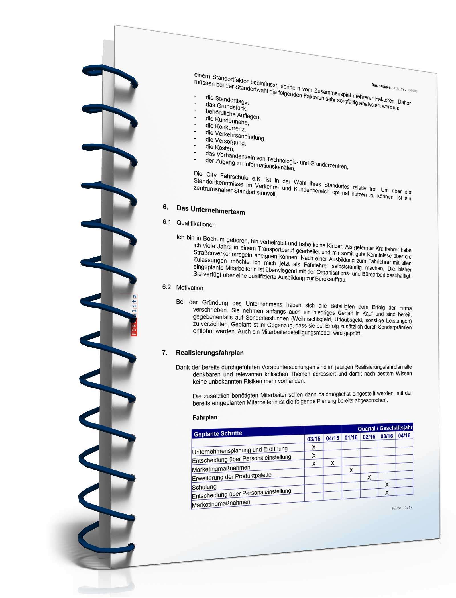 Businessplan Fahrschule Excel. Seite: 12