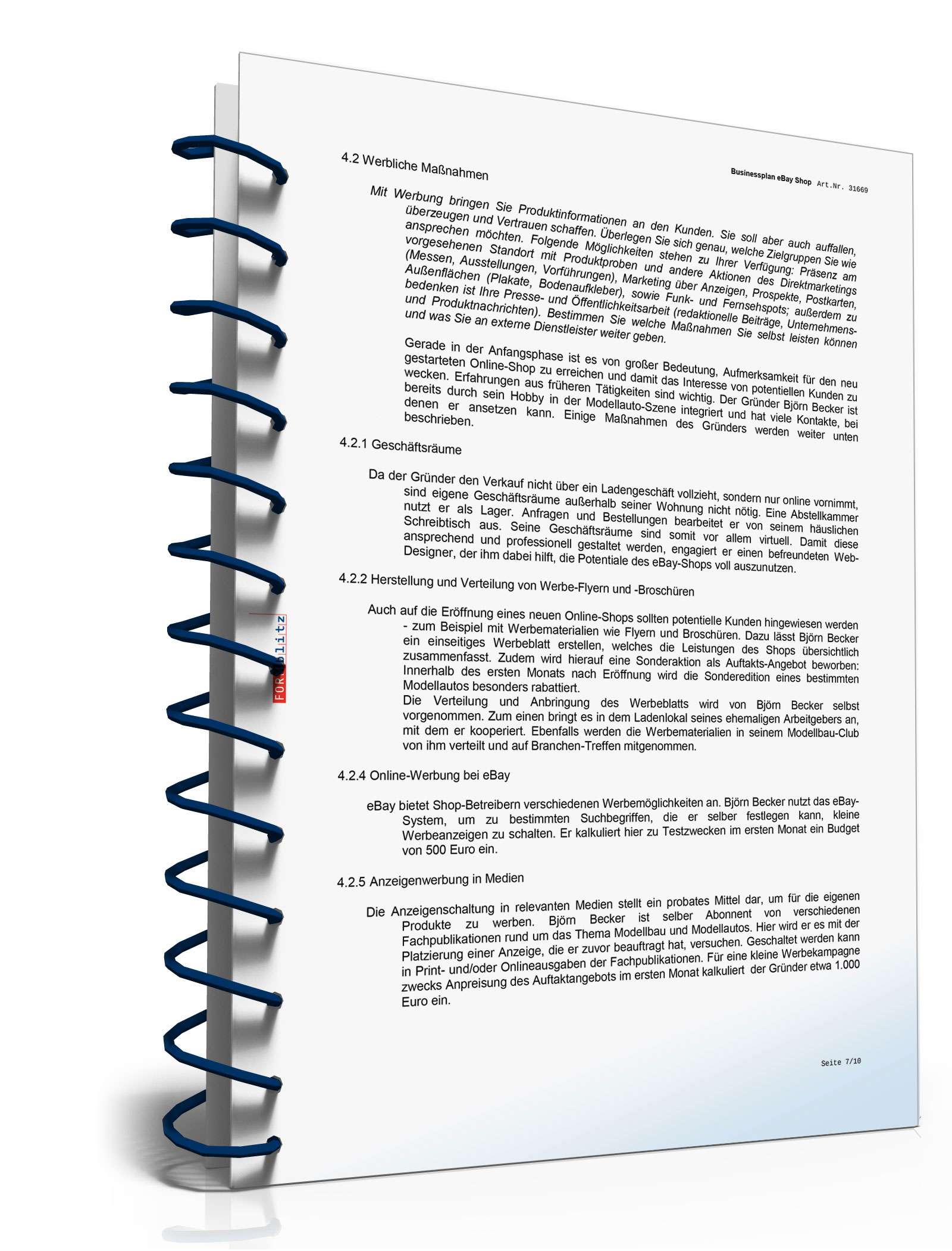 Businessplan eBay-Shop Excel. Seite: 14