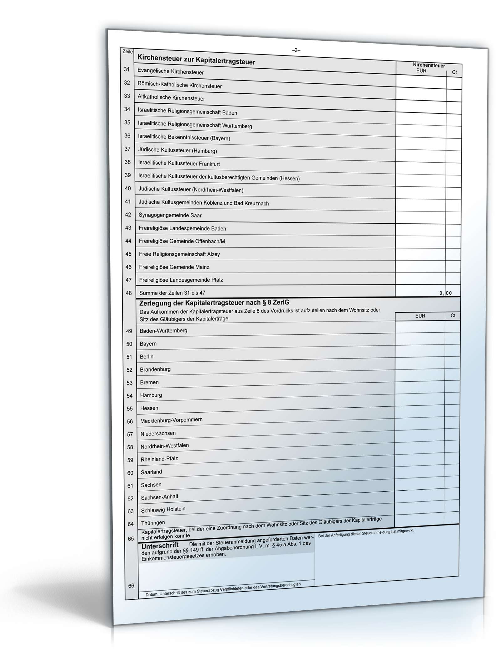 Anmeldung Kapitalertragsteuer 2009 PDF. Seite: 2