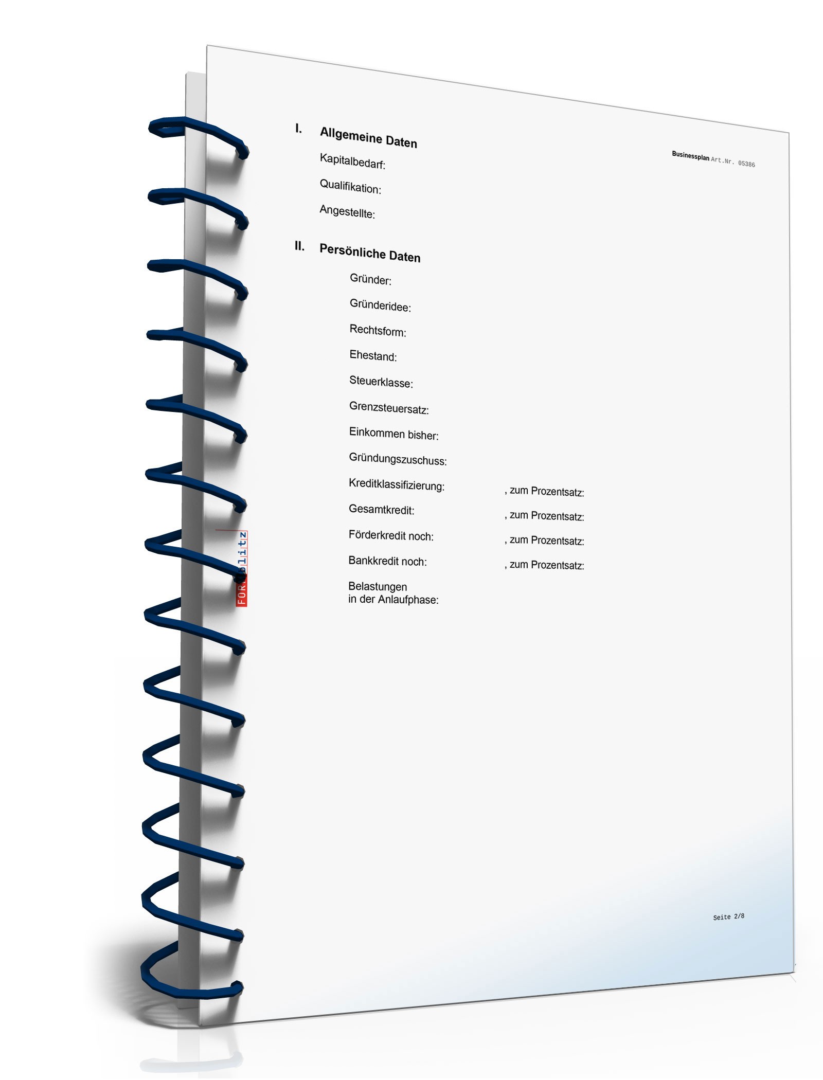 Businessplan und Ratgeber für eine Unternehmensgründung Excel. Seite: 6