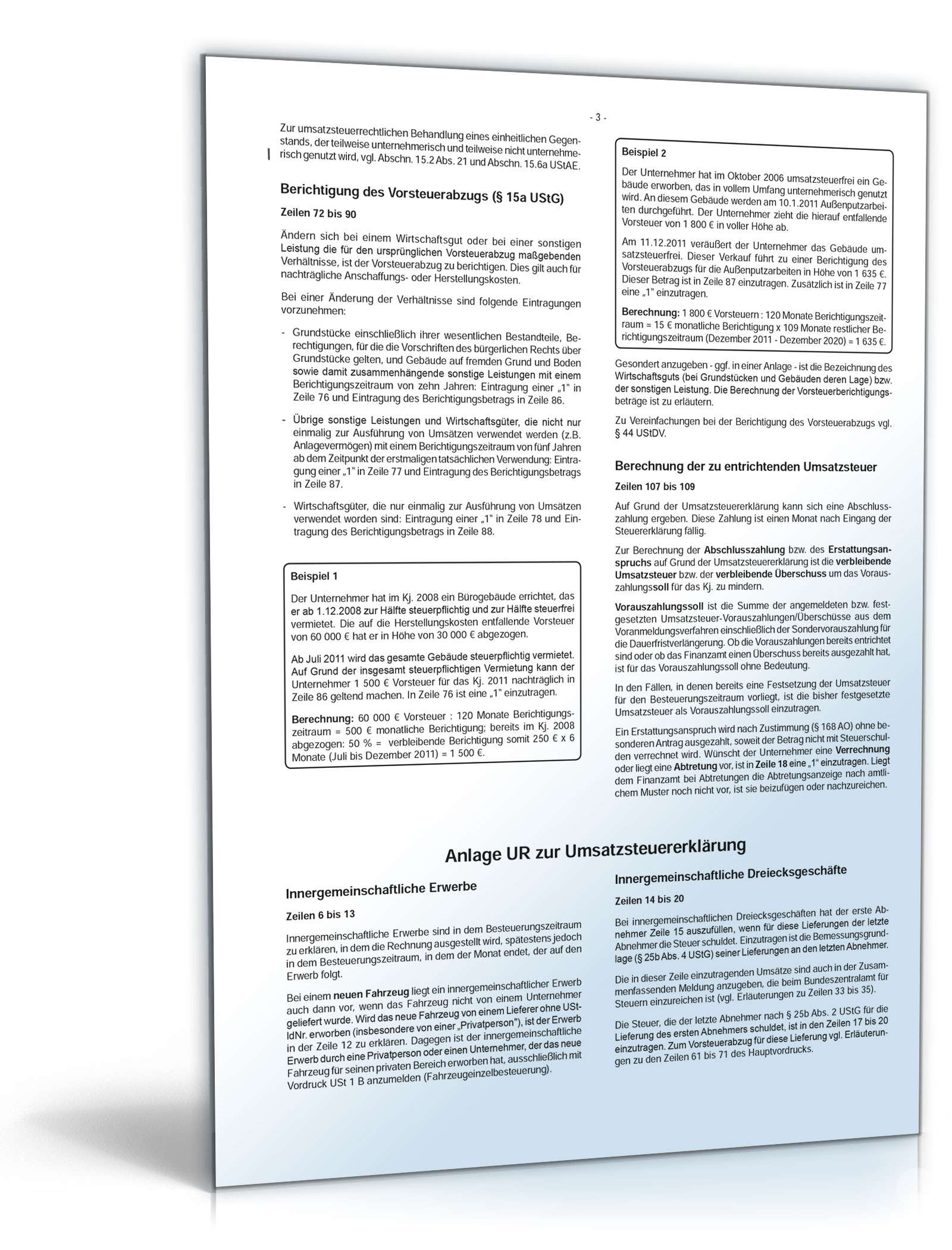 Anleitung zur Umsatzsteuererklärung 2011 PDF. Seite: 4