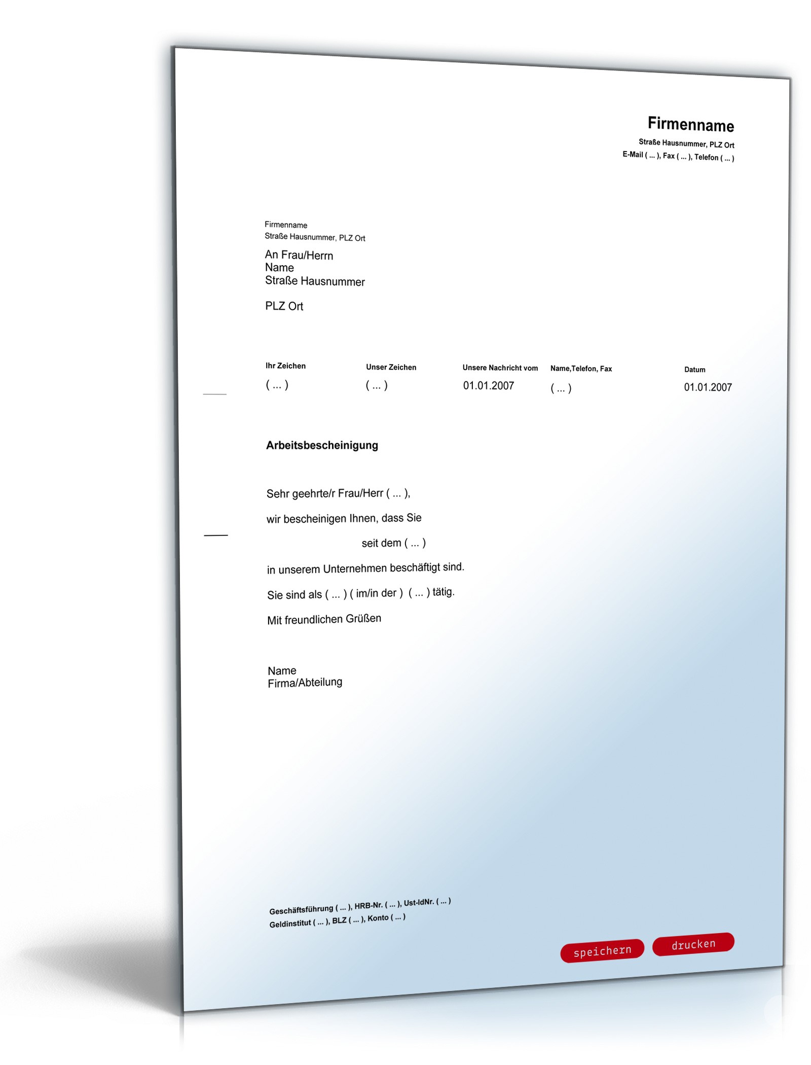 Arbeitsbescheinigung PDF