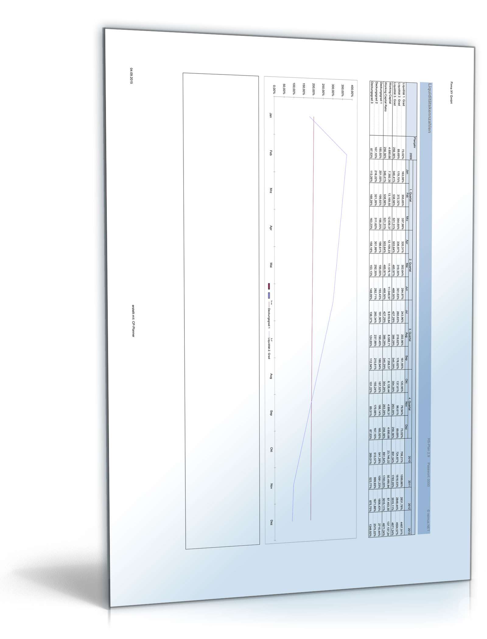 Unternehmensplanung Excel. Seite: 9