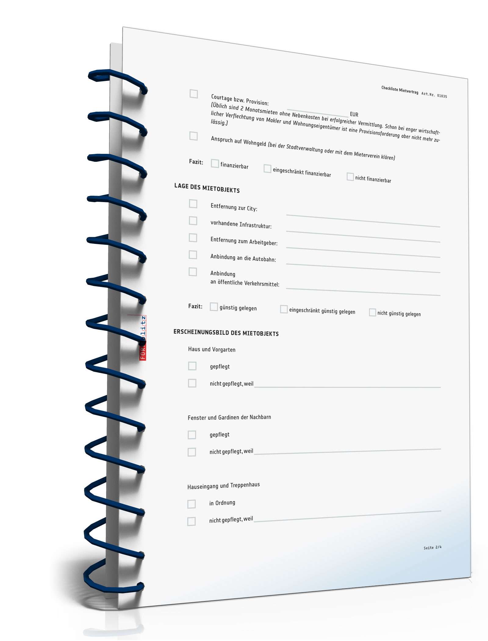 Checkliste für ein Mietobjekt PDF. Seite: 2