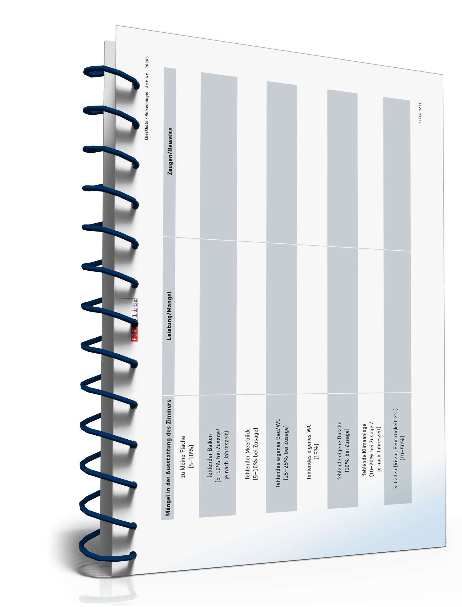 Protokoll Reisemängel  PDF. Seite: 3