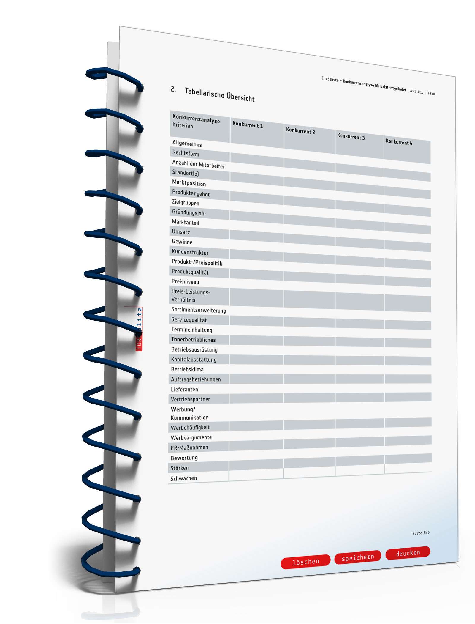 Konkurrenzanalyse für Existenzgründer PDF. Seite: 5