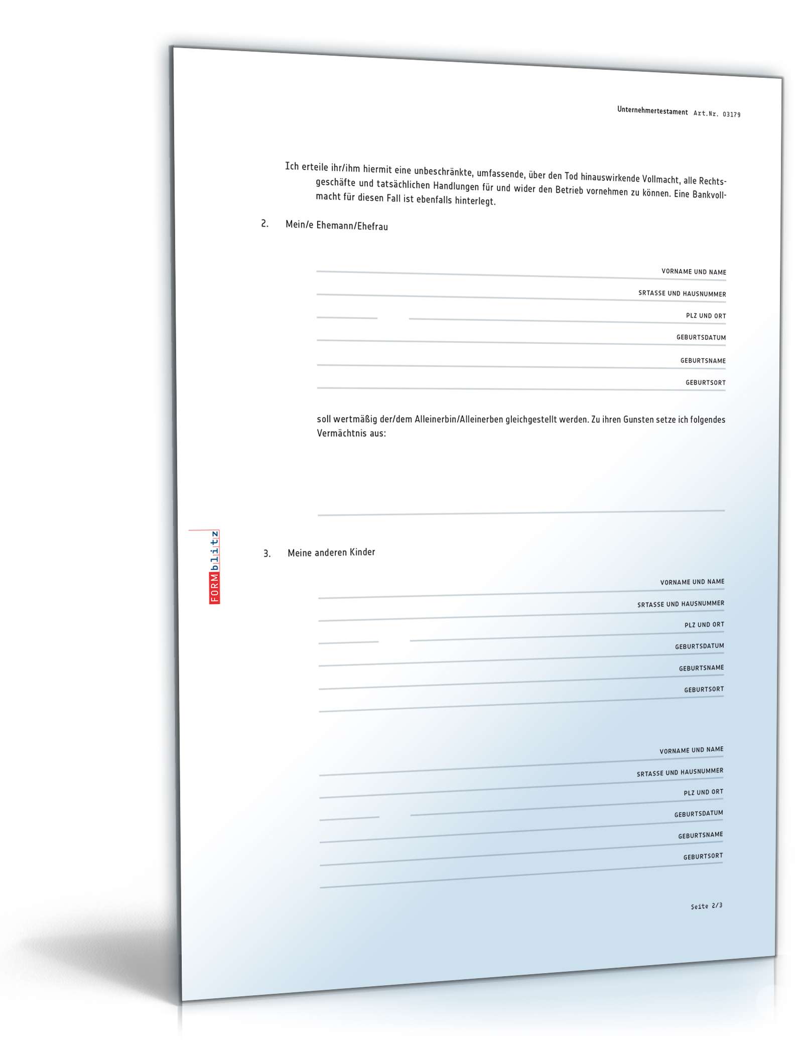 Unternehmertestament PDF. Seite: 2