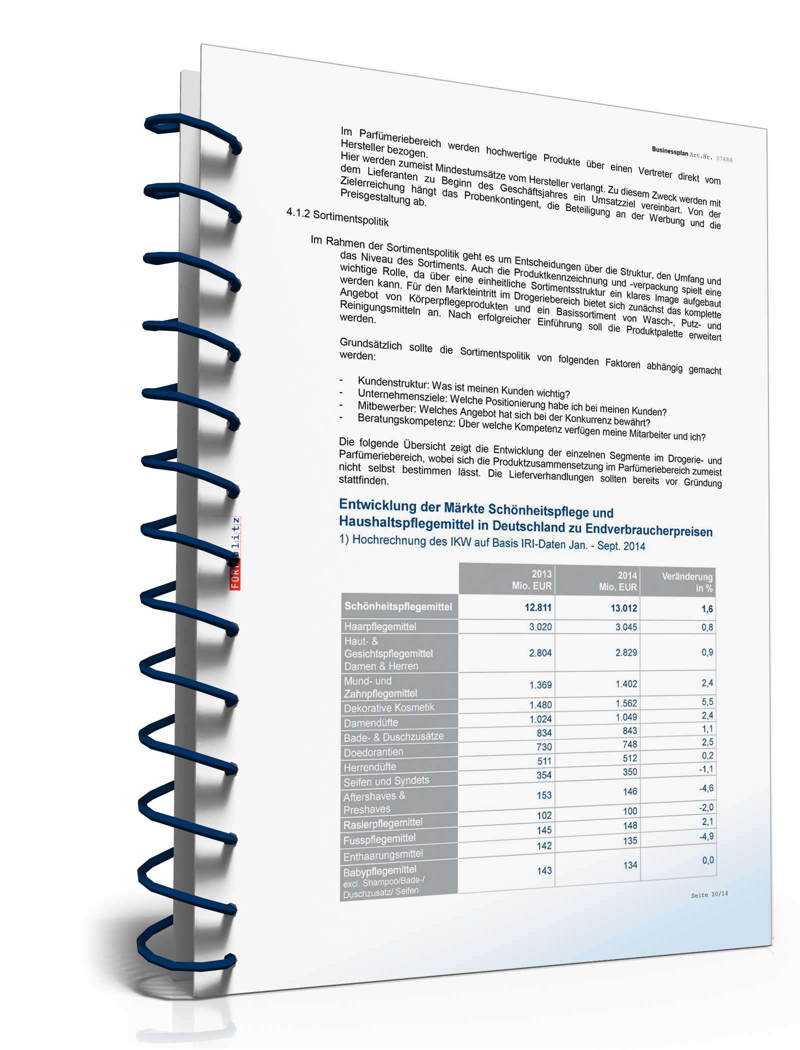 Businessplan Drogerie / Parfümerie Excel. Seite: 7
