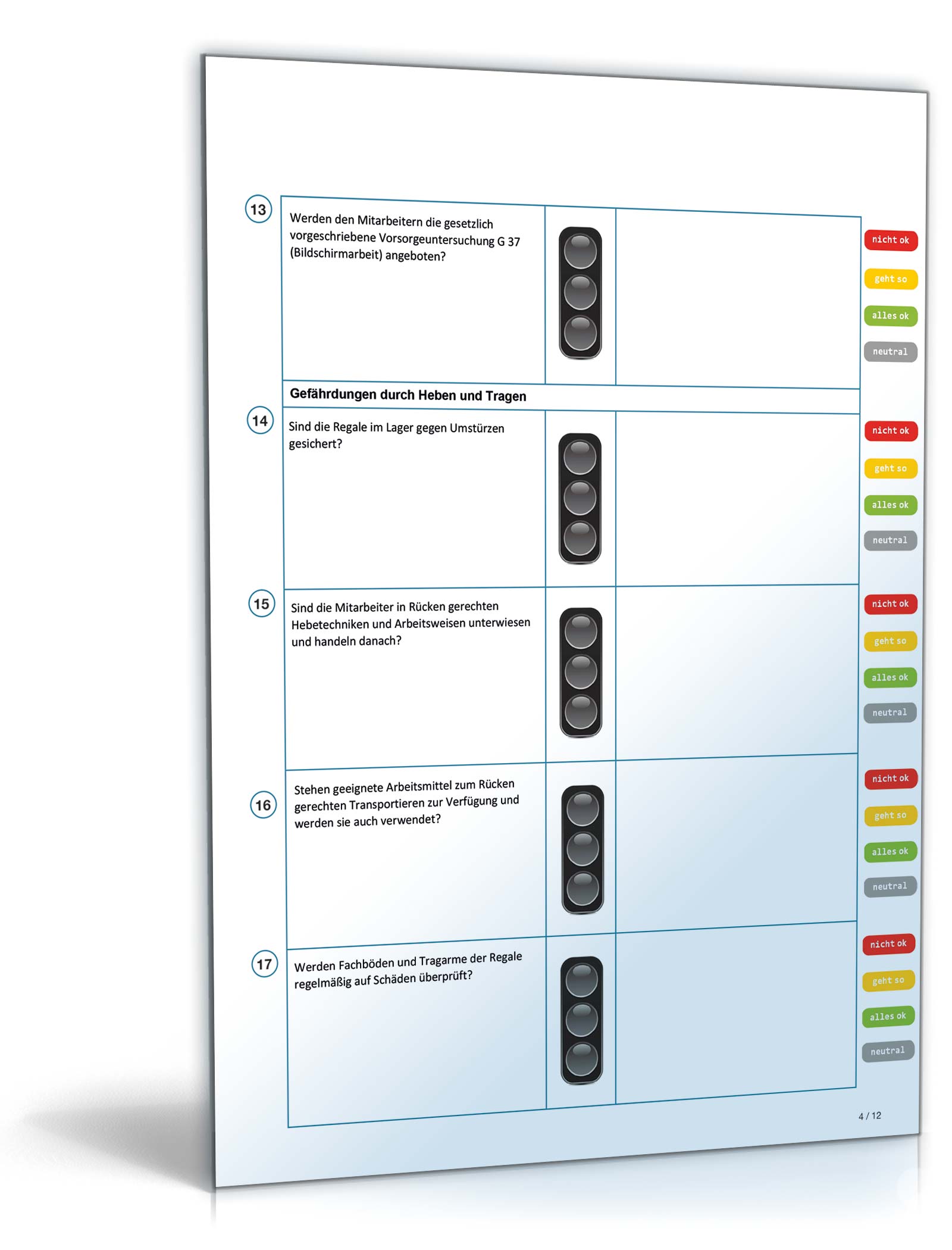 Gefährdungsbeurteilung Kleinbetriebe Büro PDF. Seite: 4