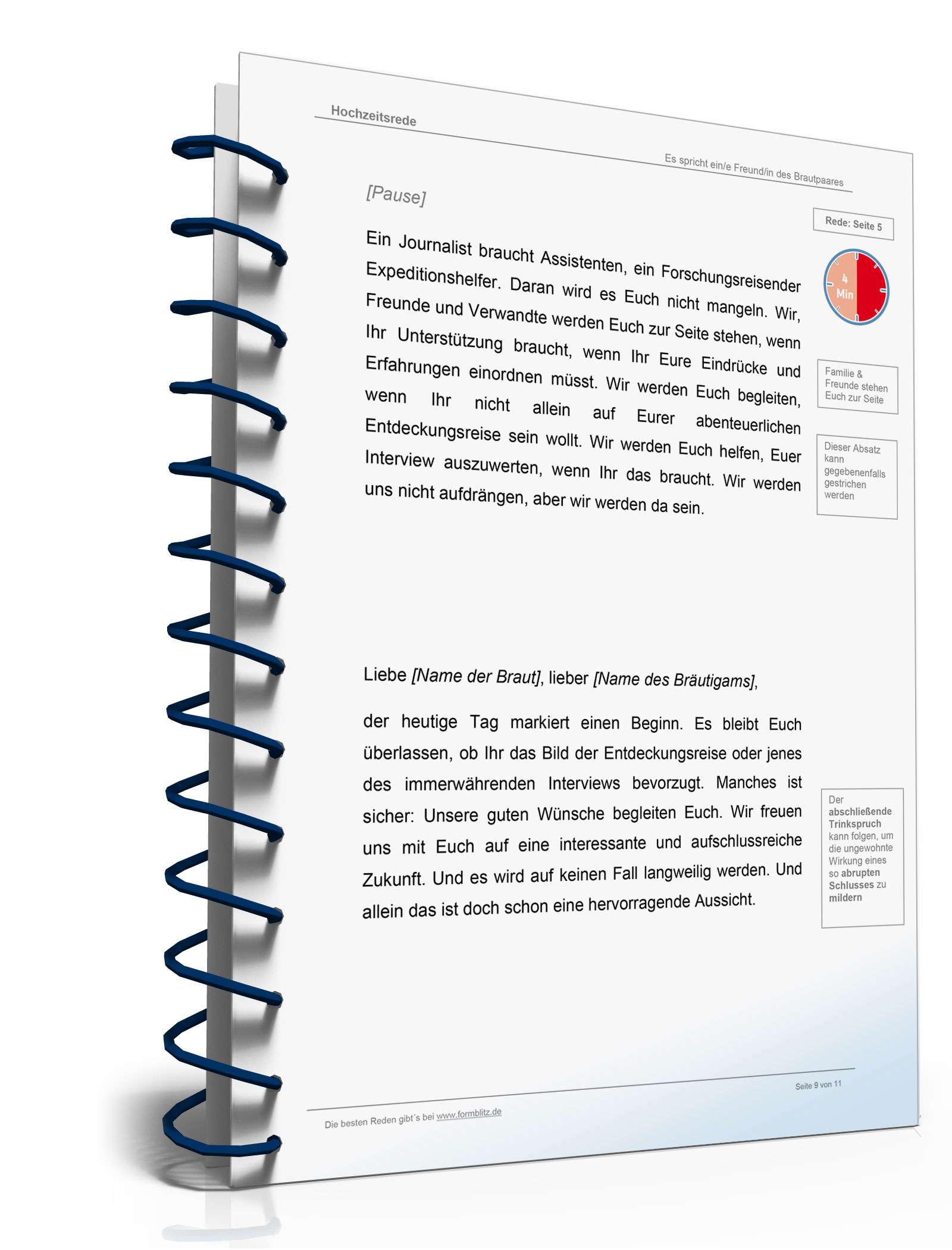 Hochzeitsrede Trauzeuge/Trauzeugin Excel. Seite: 9