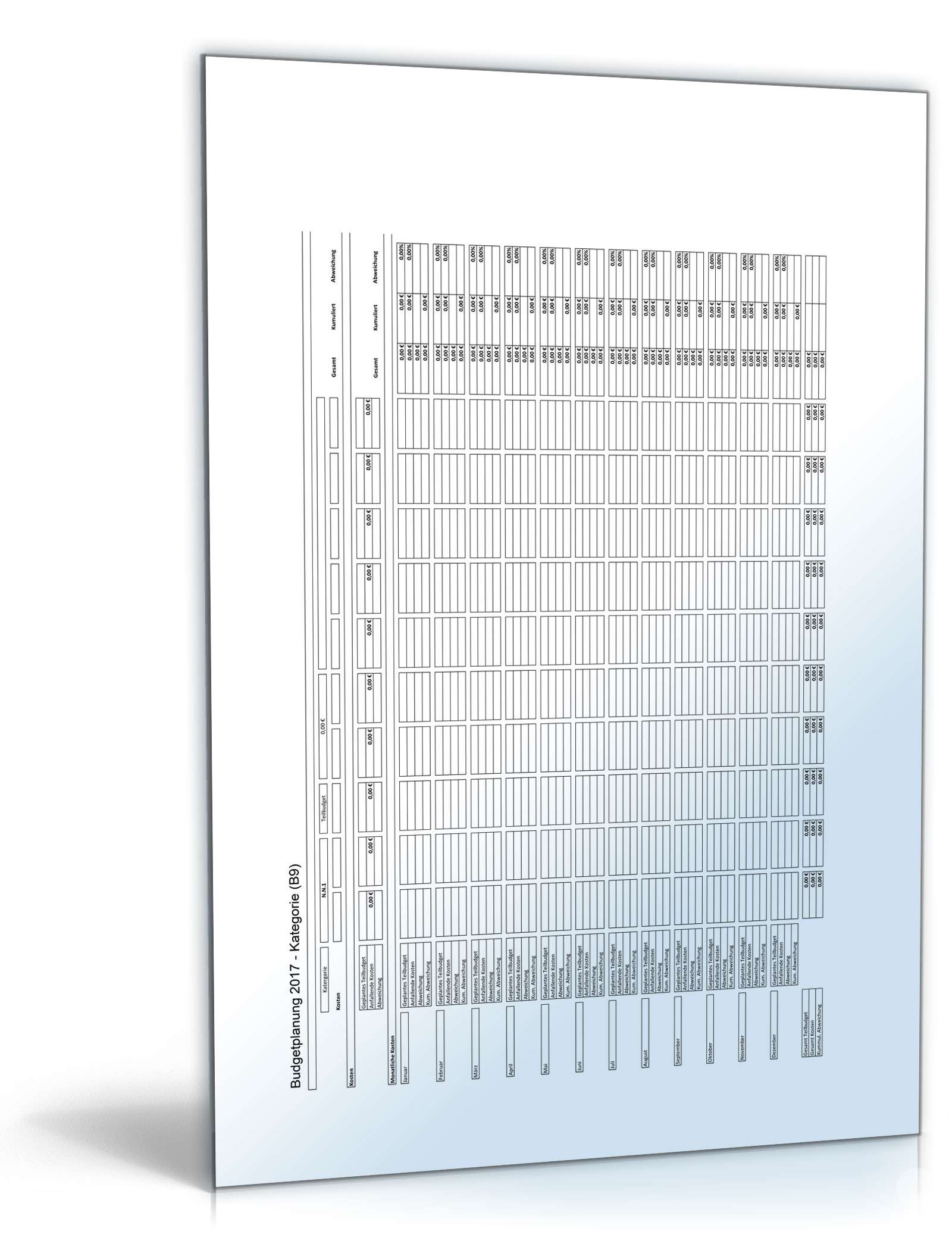 Budgetplanung Excel. Seite: 13