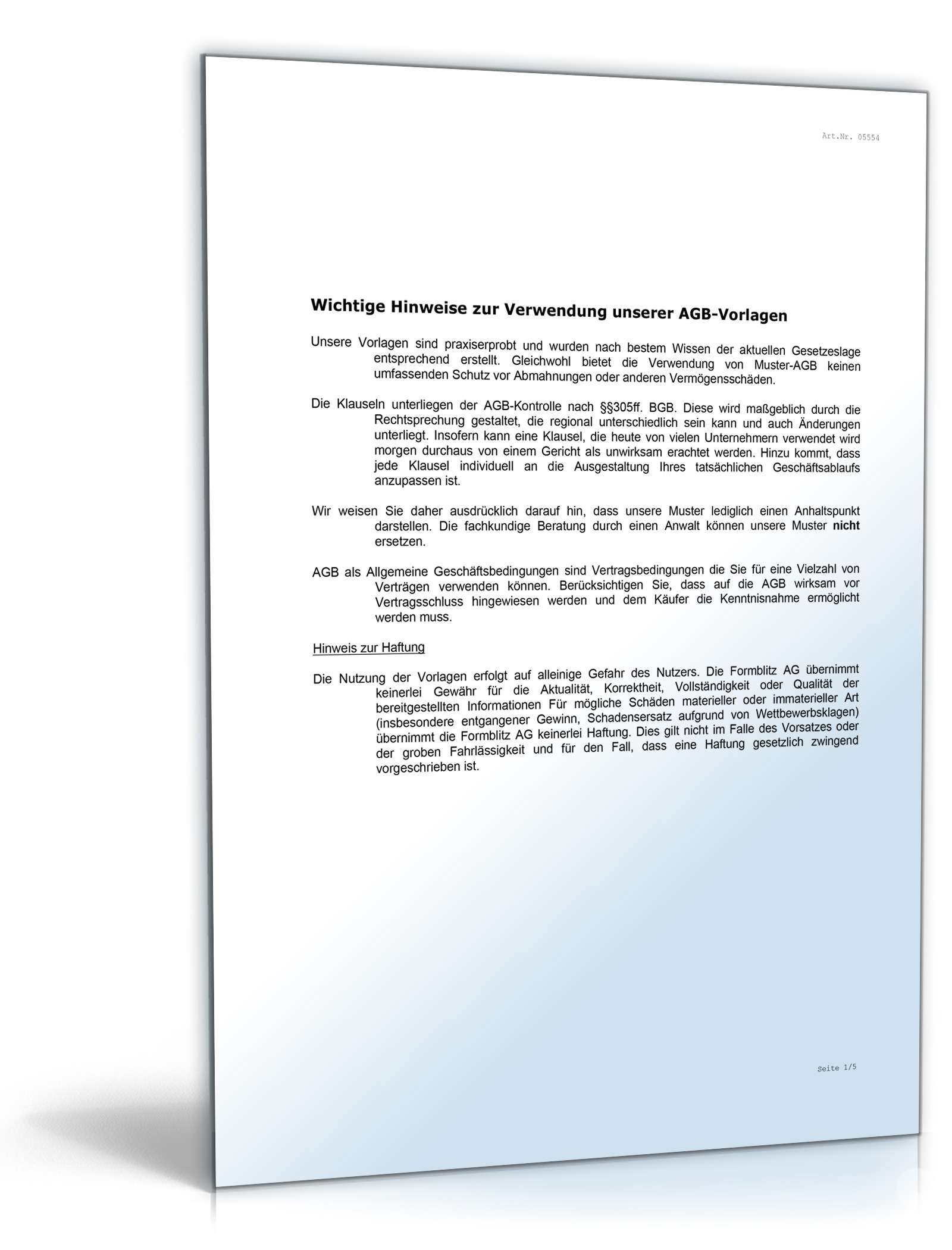 AGB Subunternehmer Word. Seite: 6