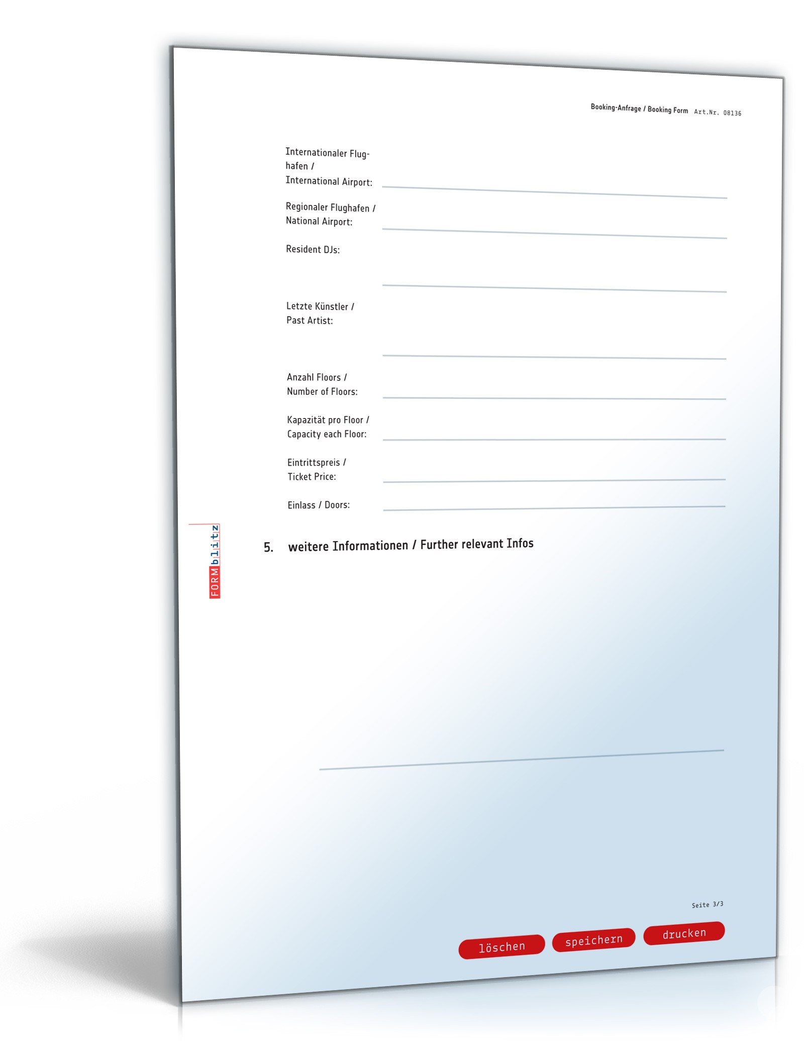 Booking-Anfrage Deutsch/Englisch PDF. Seite: 3