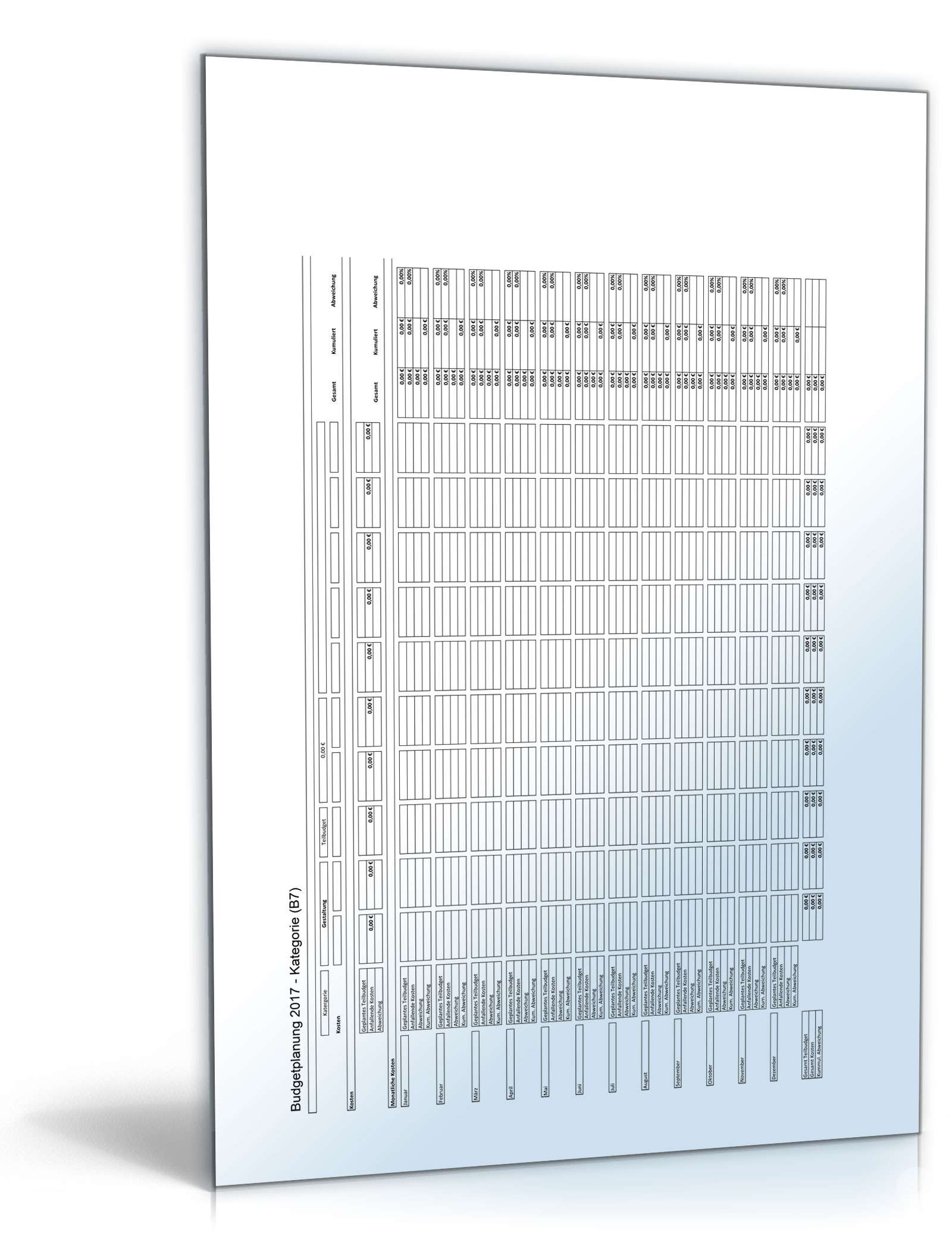 Budgetplanung Excel. Seite: 11