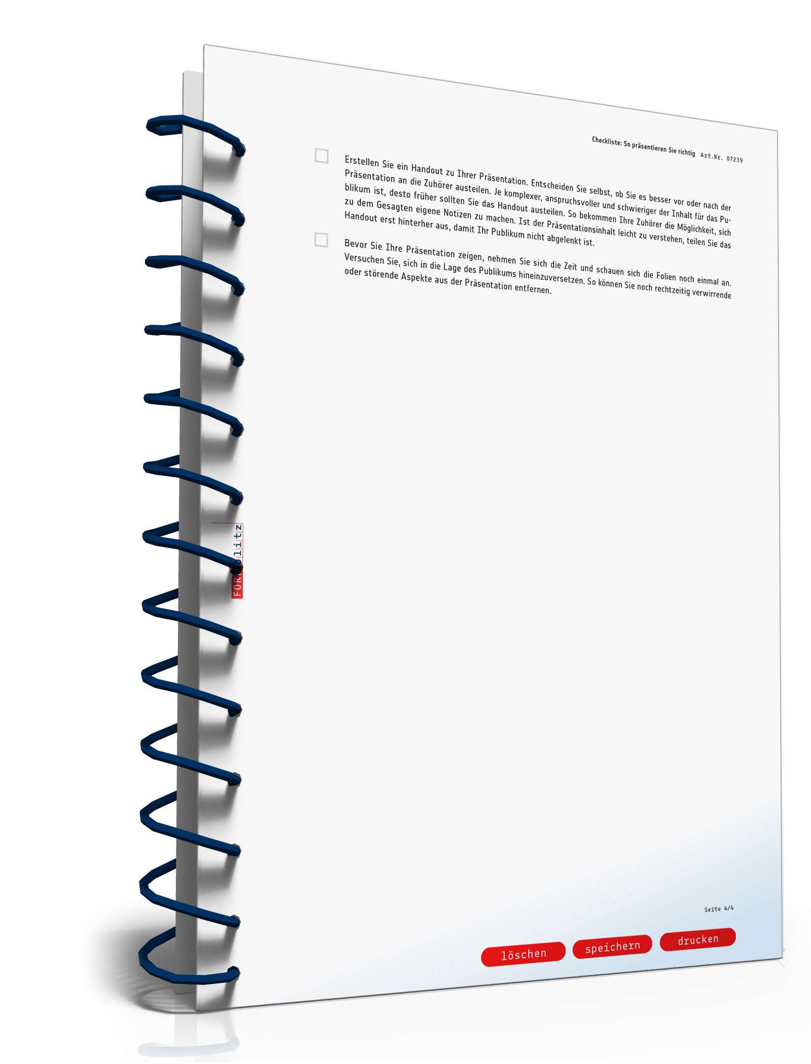 Checkliste Präsentation  PDF. Seite: 4