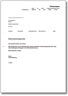 Anfrage Beitragskontoübersicht Rentenkasse  Word