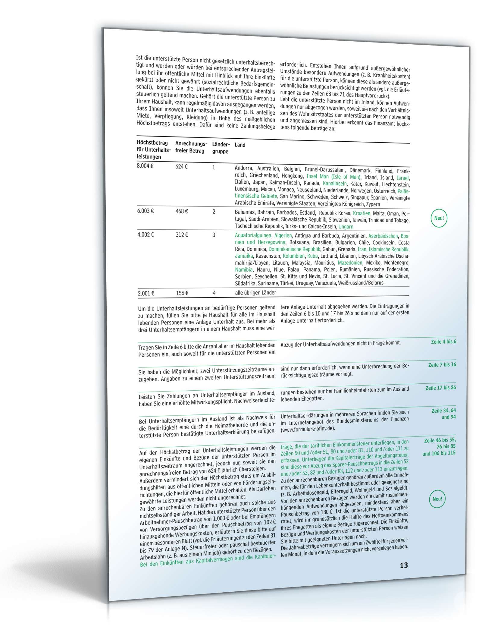Anleitung zum ausfüllen der Einkommensteuererklärung 2012 PDF. Seite: 13