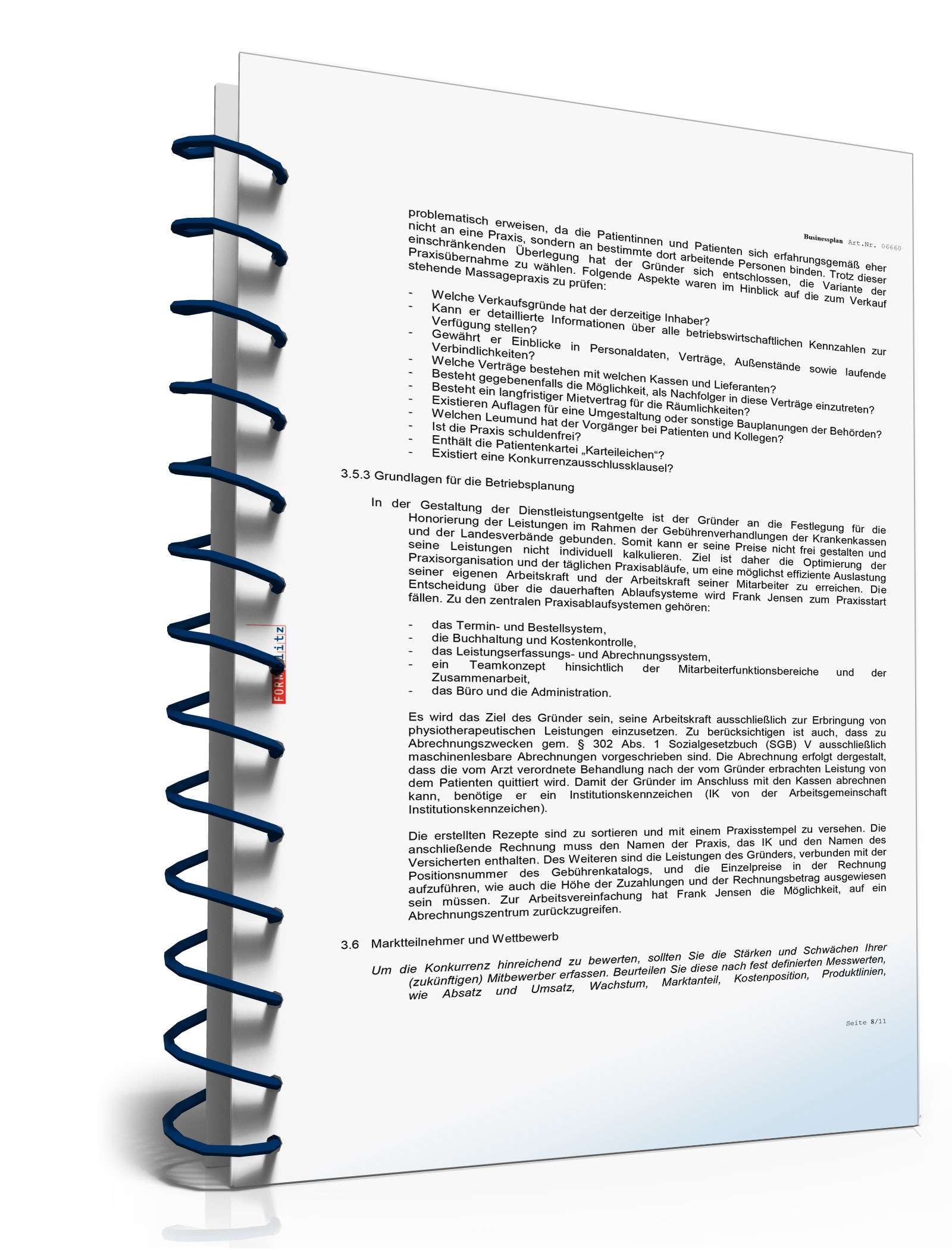 Businessplan Physiotherapie Excel. Seite: 7