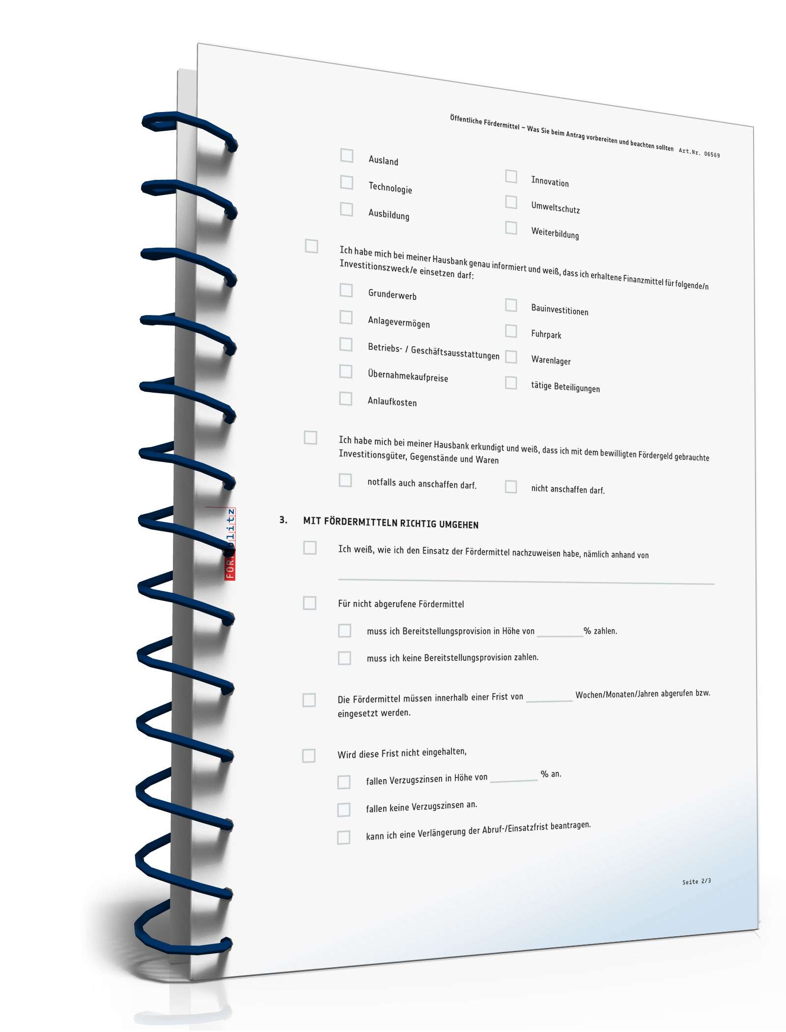 Checkliste Öffentliche Fördermittel PDF. Seite: 2