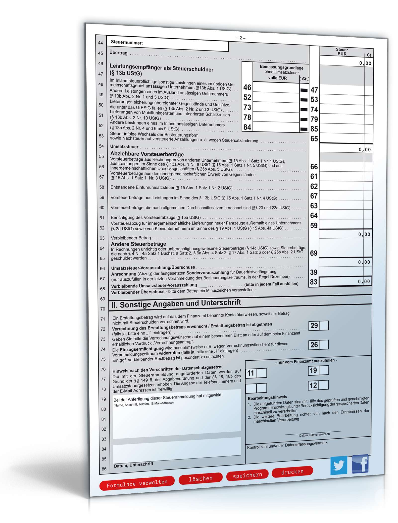 Umsatzsteuervoranmeldung 2013 PDF. Seite: 2