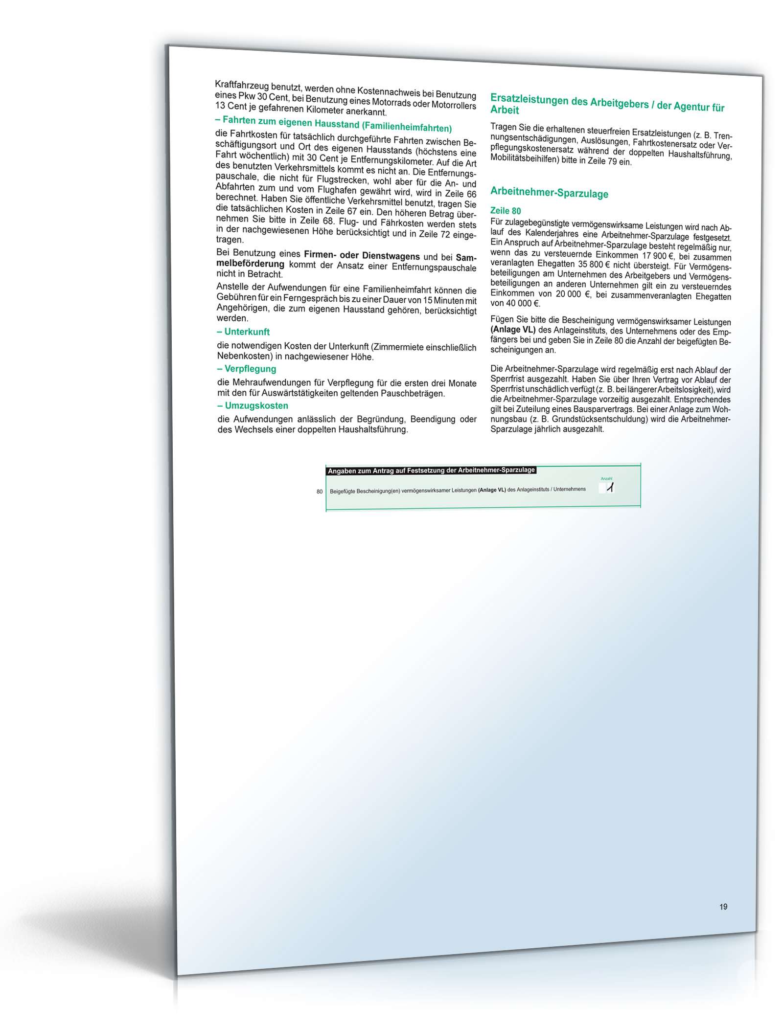 Anleitung zur Einkommensteuererklärung 2010 PDF. Seite: 19