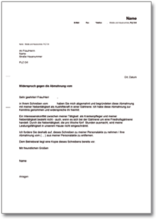 Gegendarstellung zur Abmahnung wegen nicht genehmigter Nebentätigkeit Word