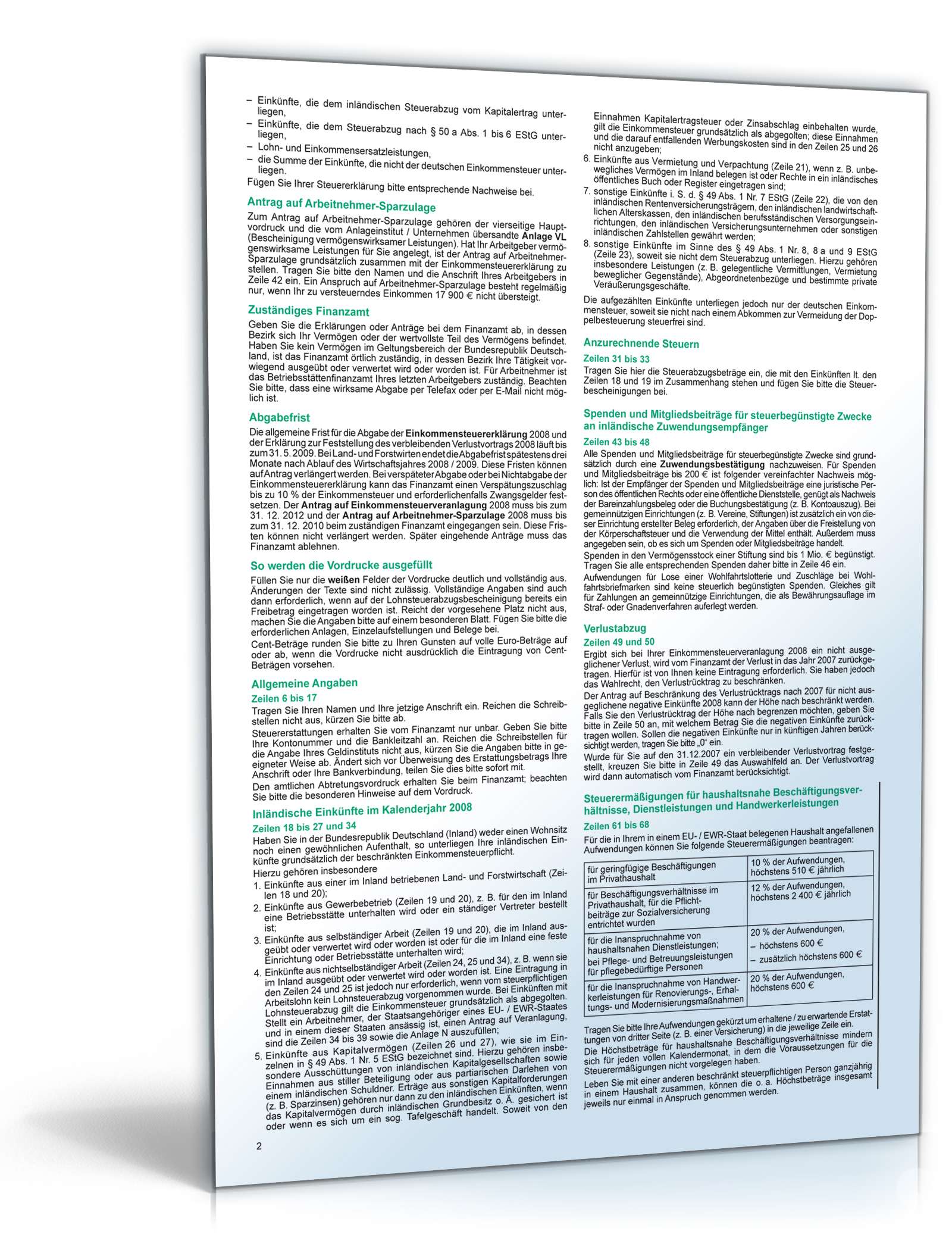 Einkommensteuererklärung beschränkt Steuerpflichtige 2008 PDF. Seite: 5
