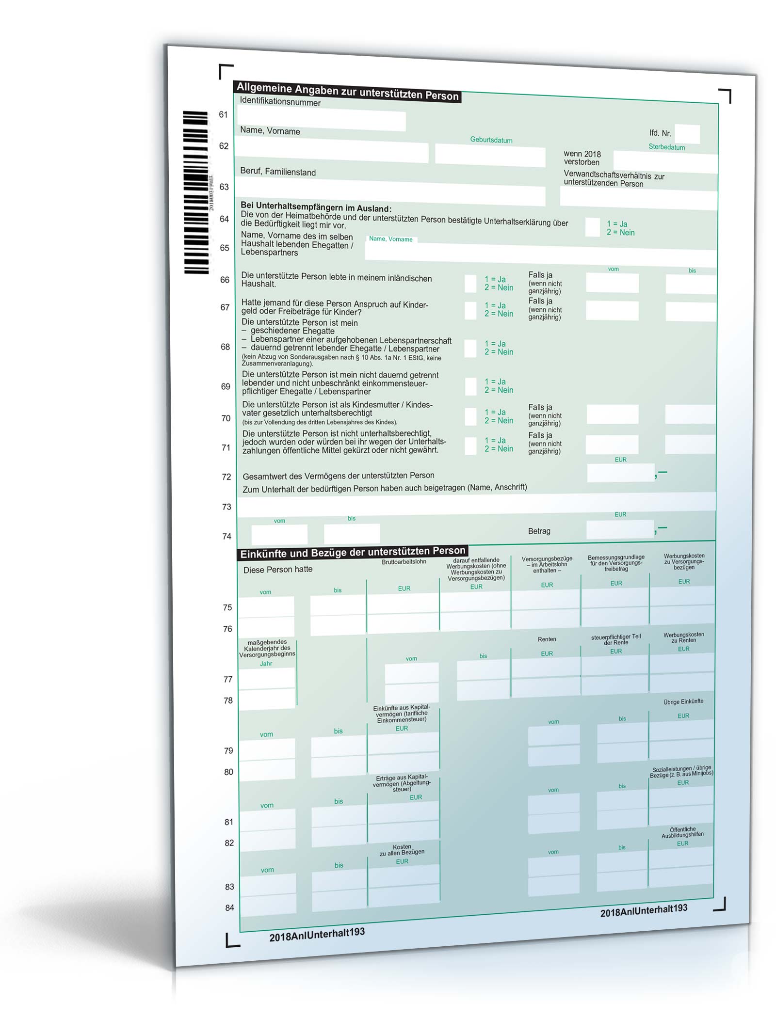 Anlage Unterhalt 2018 PDF. Seite: 3