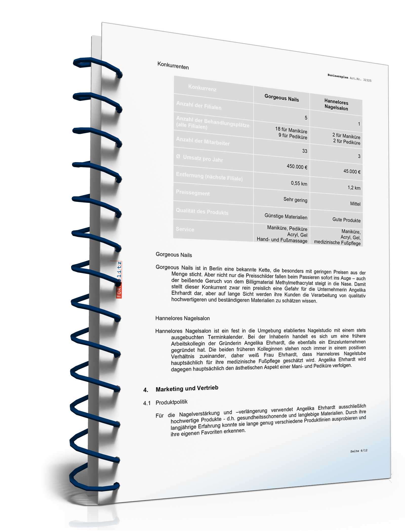 Businessplan Nagelstudio Excel. Seite: 8