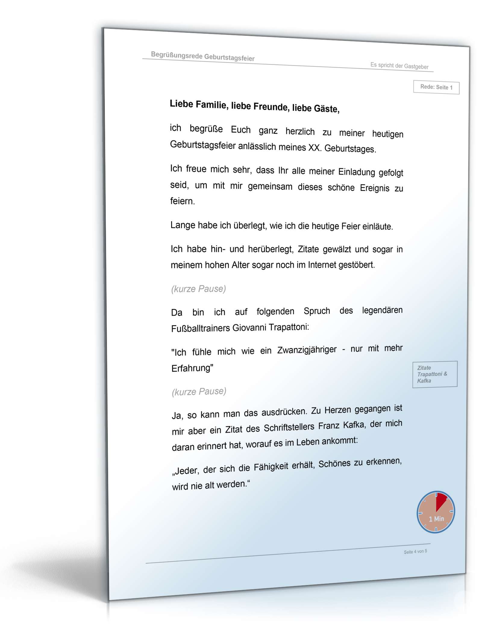 Begrüßungsrede Geburtstagsfeier Word. Seite: 3