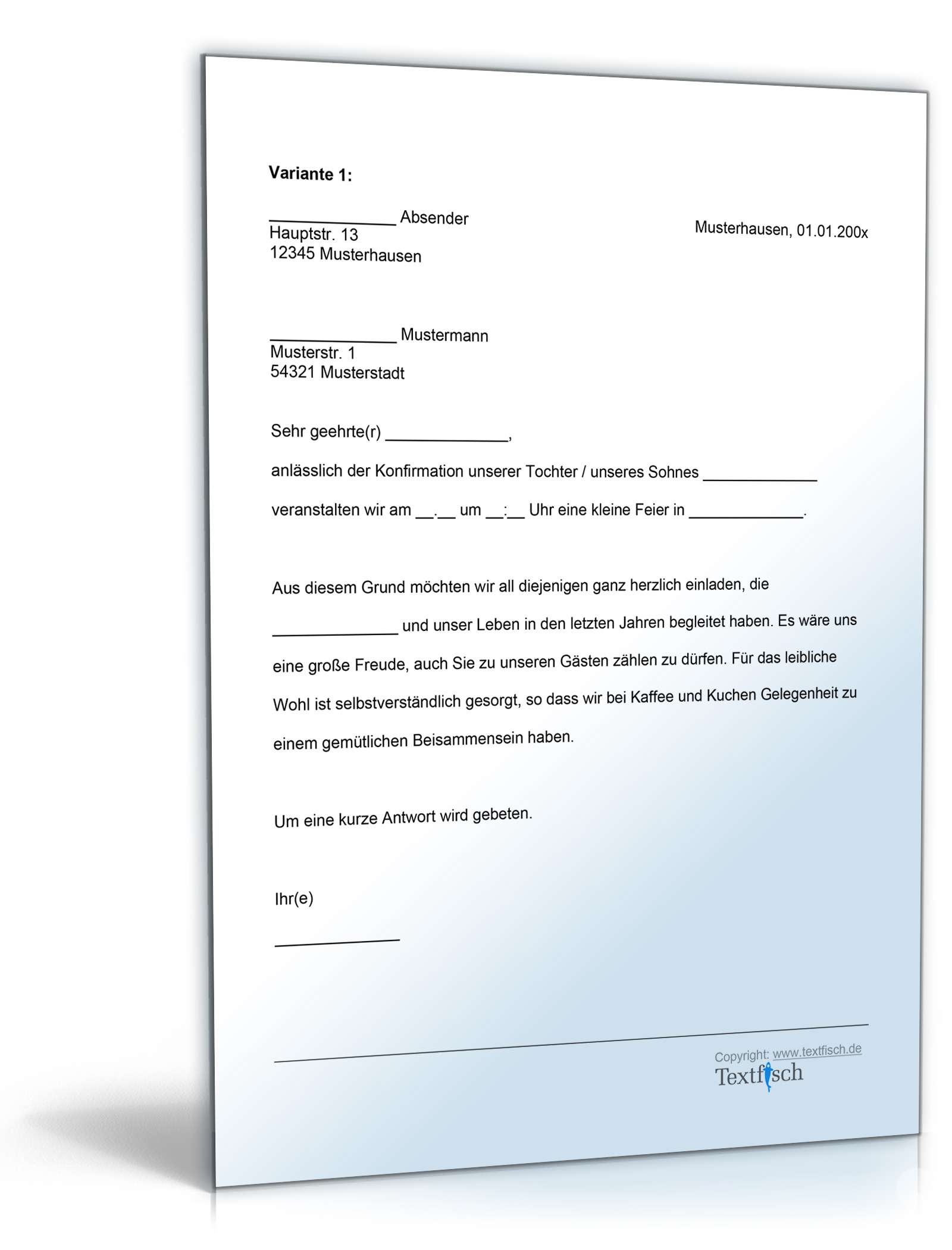 Einladung zur Konfirmation

 Word