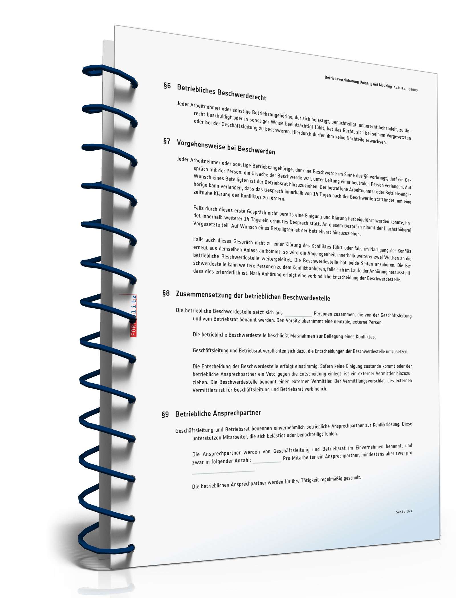 Betriebsvereinbarung Umgang Mobbing PDF. Seite: 4