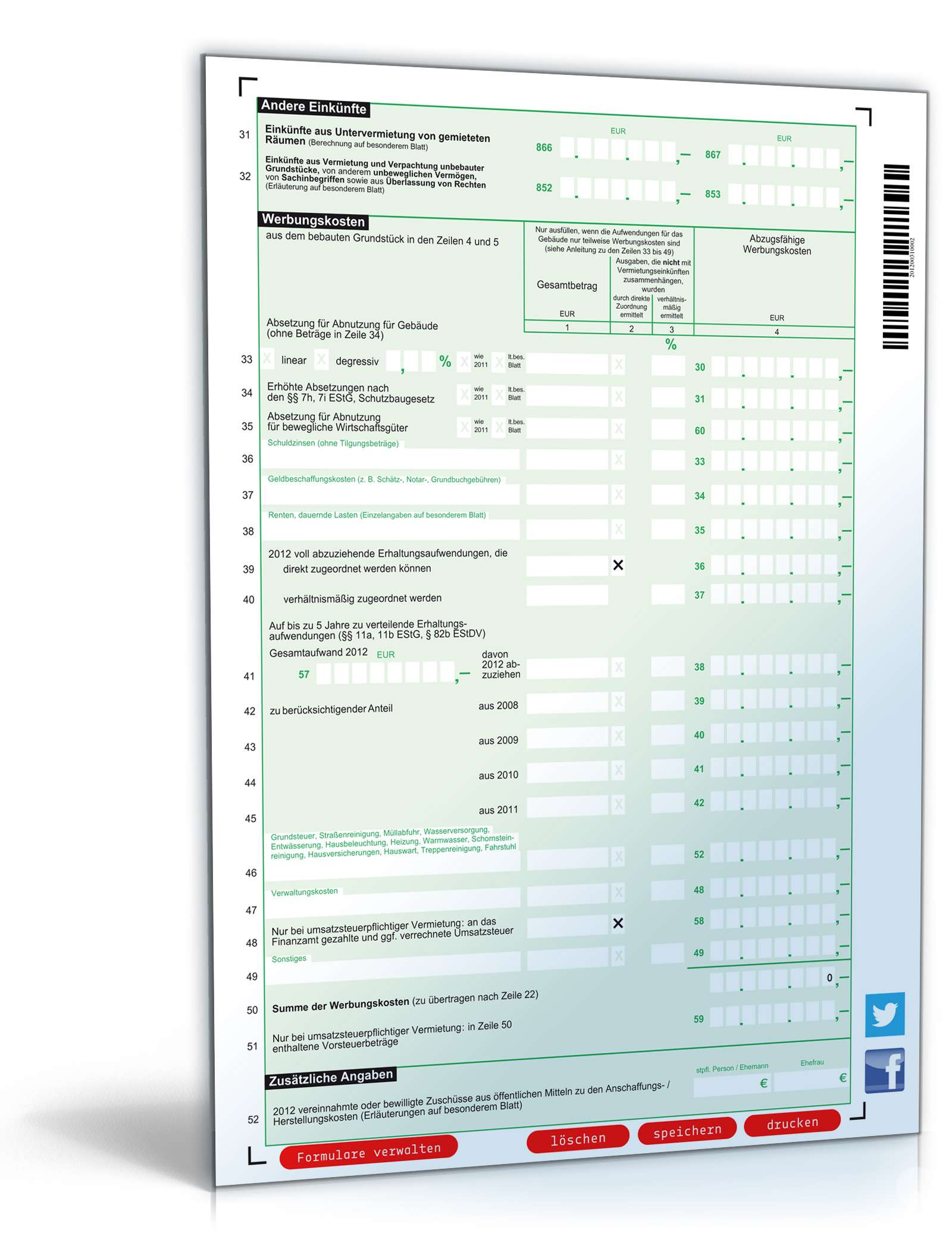 Anlage V 2012 PDF. Seite: 2
