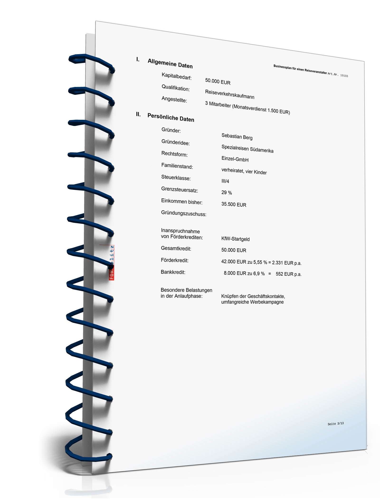 Businessplan Reiseveranstalter Excel. Seite: 6