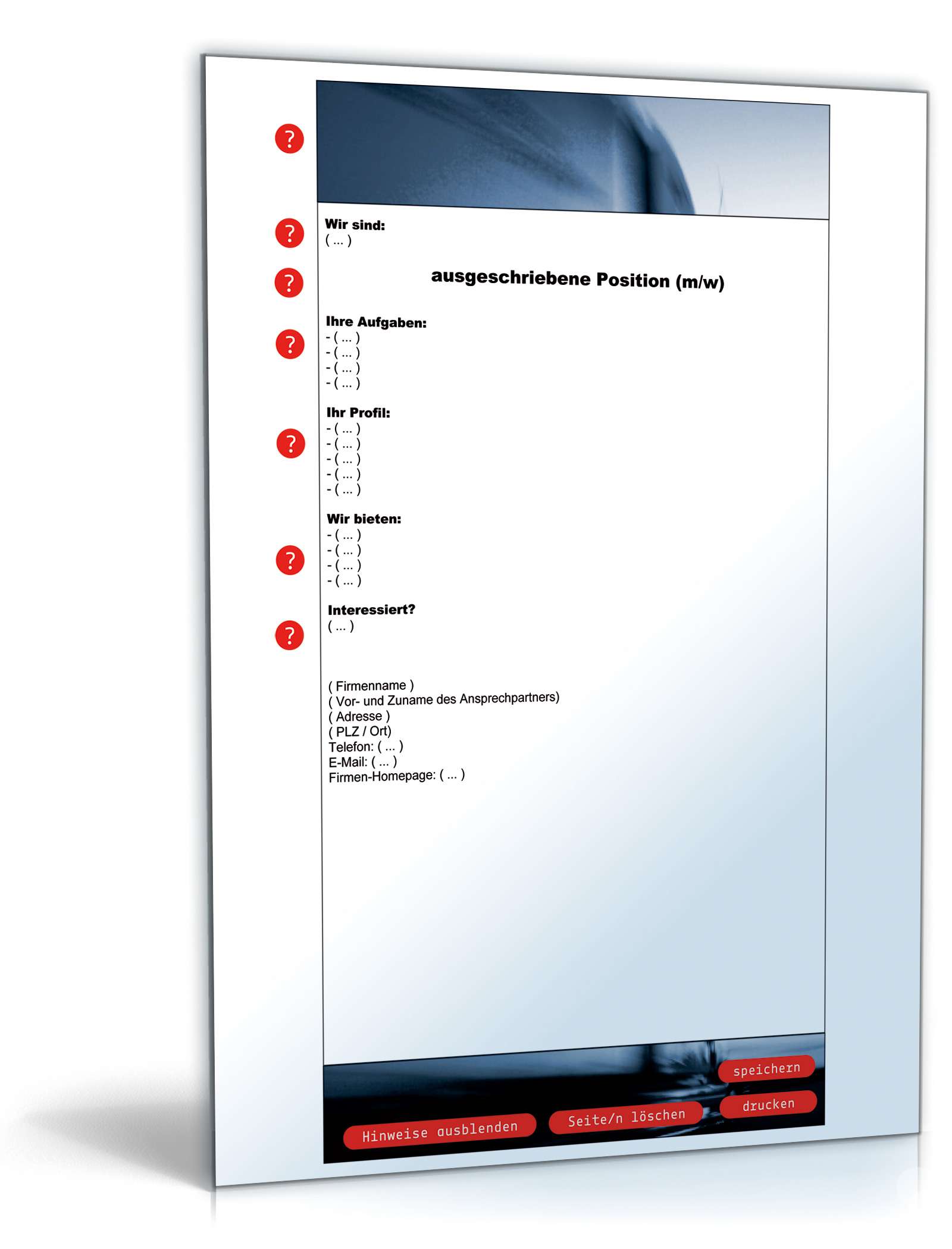 Stellenausschreibung (Muster) PDF