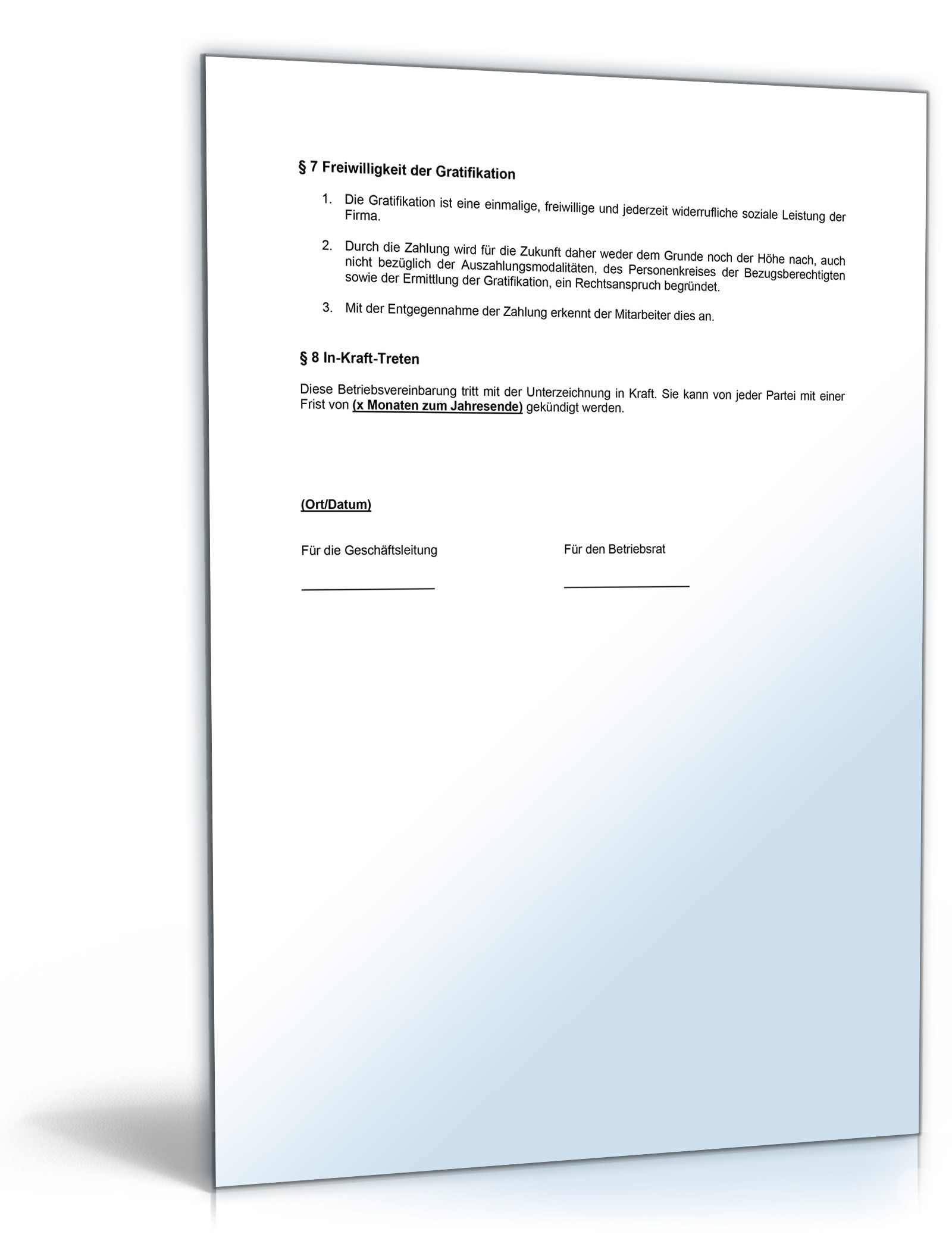 Betriebsvereinbarung Zahlung von Gratifikationen PDF. Seite: 3