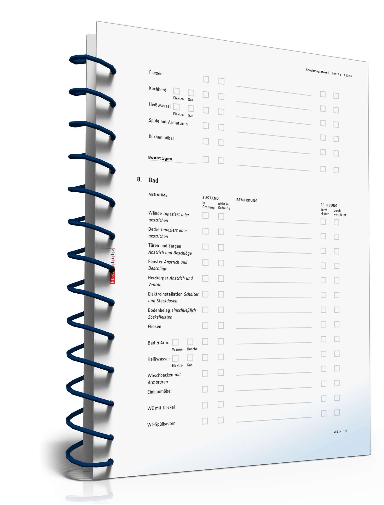 Abnahmeprotokoll Gewerberäume PDF. Seite: 5