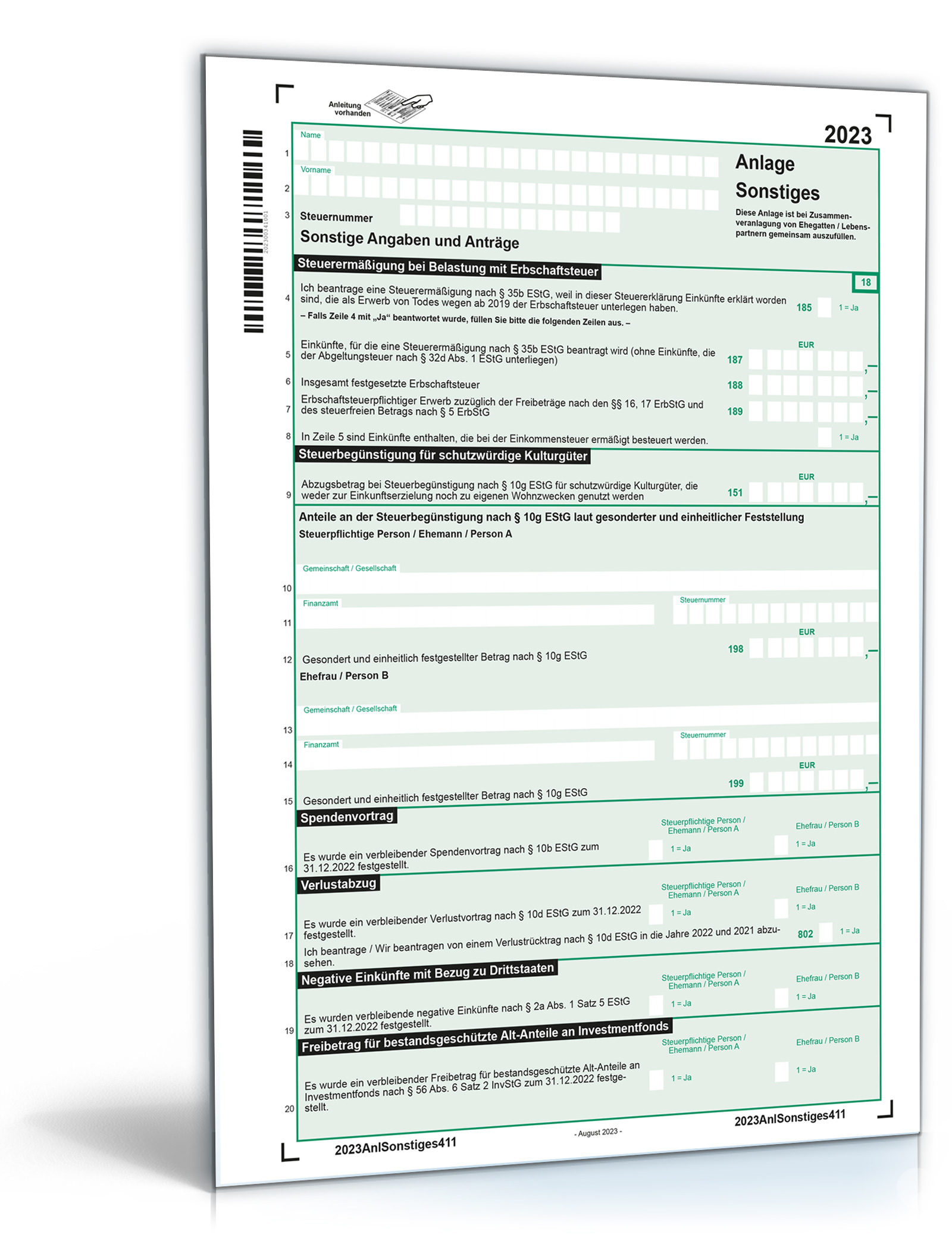 Anlage Sonstiges 2023 PDF