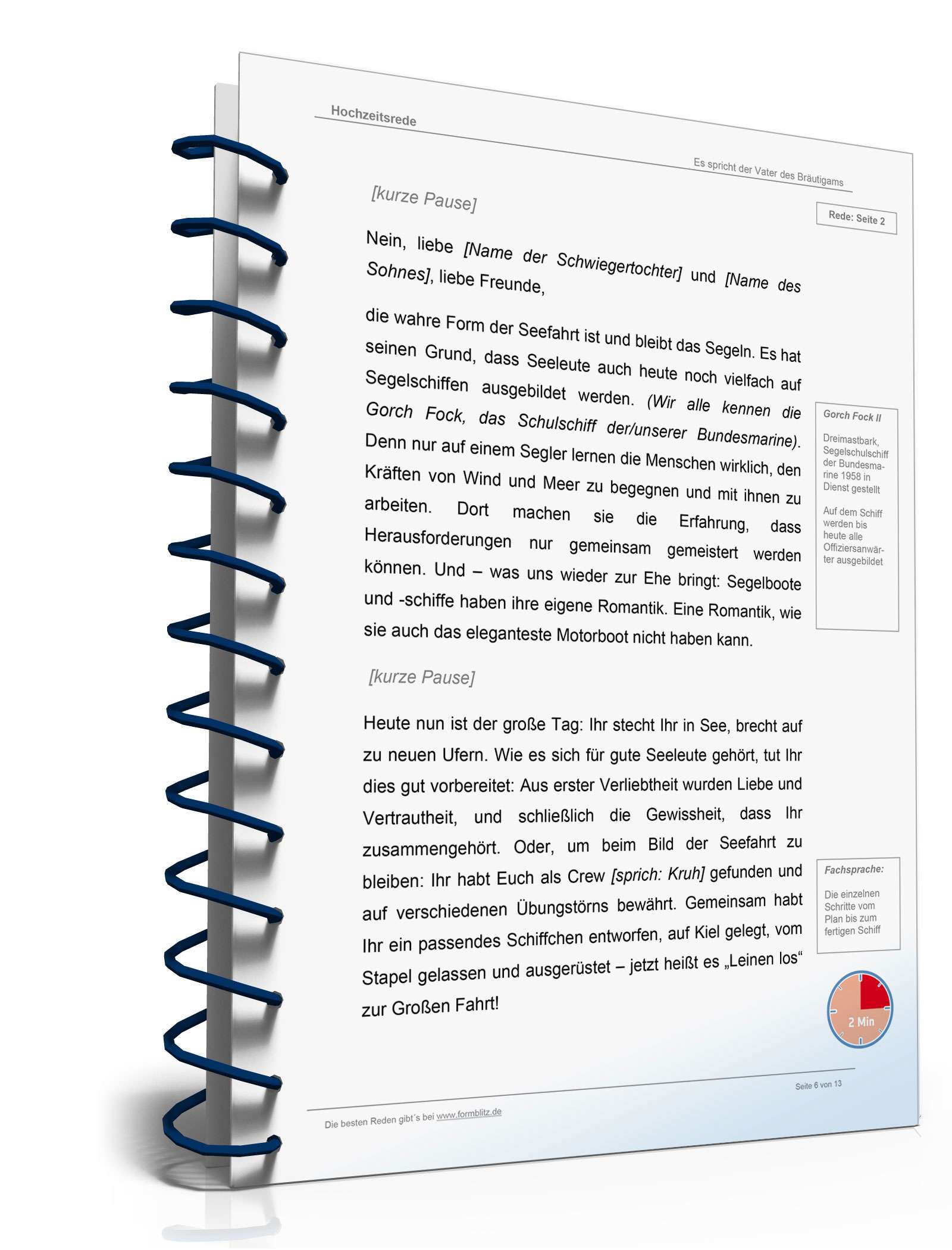 Hochzeitsrede Vater des Bräutigams zur Hochzeitsfeier Word. Seite: 6
