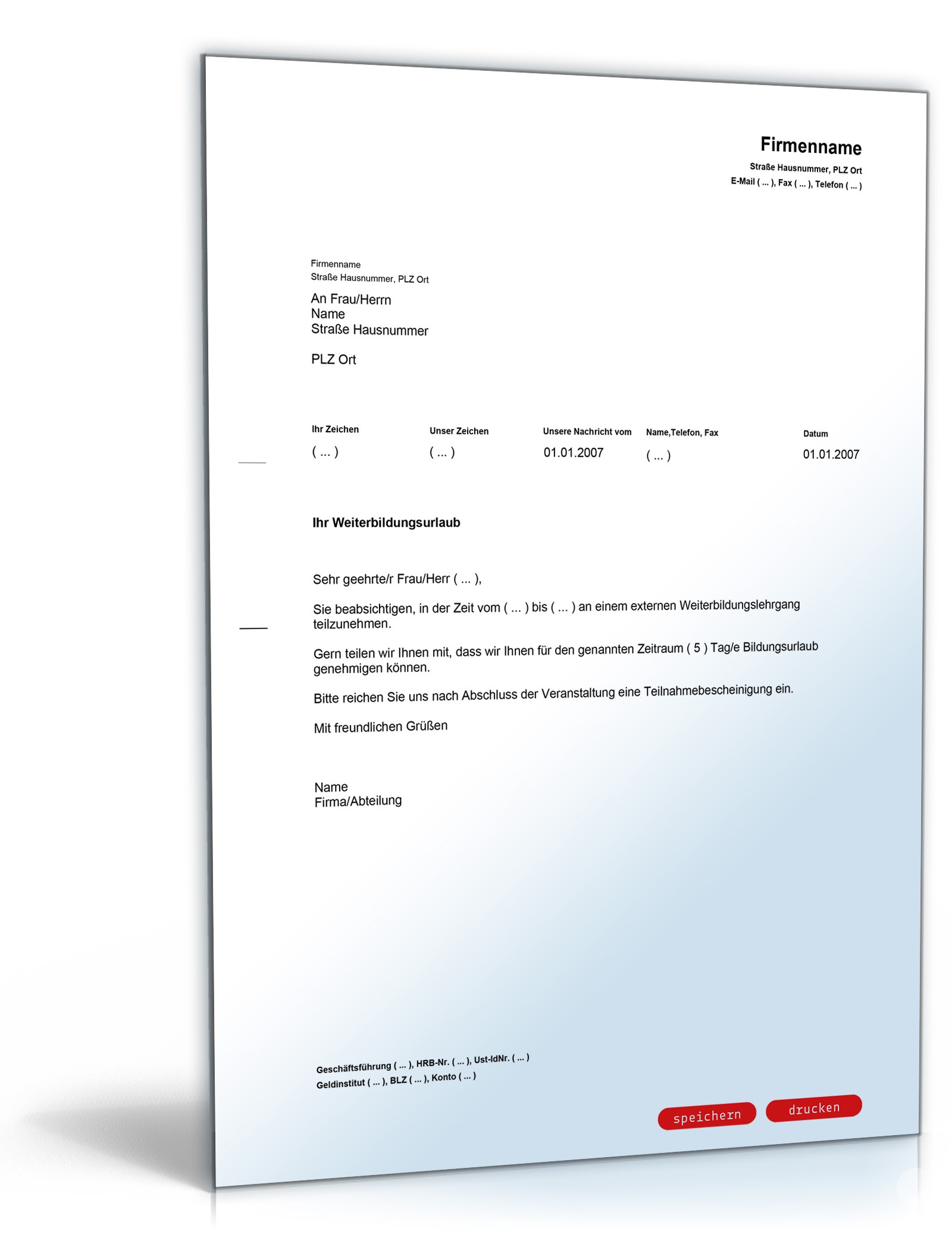 Genehmigung von Bildungsurlaub  PDF